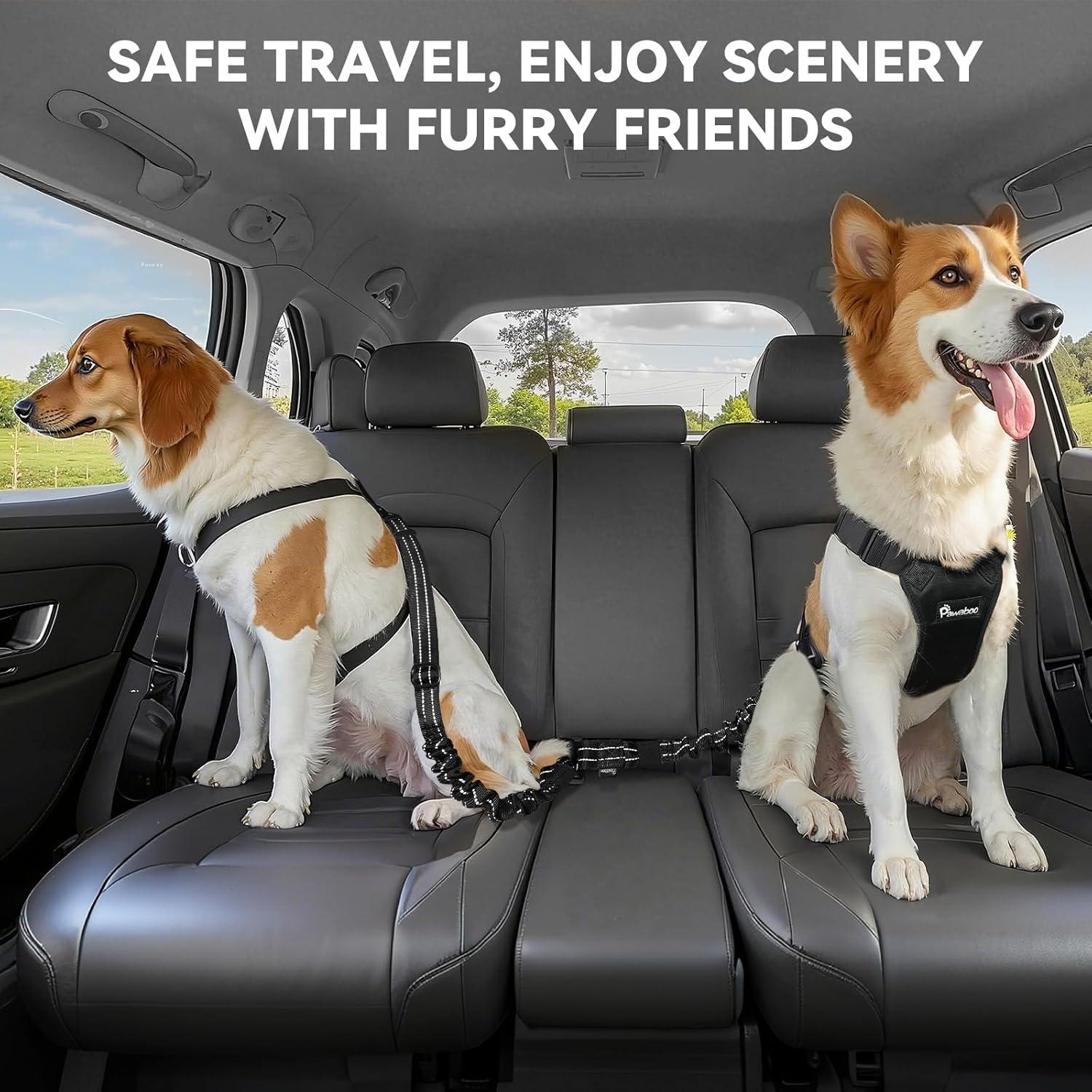 Cinturón de Seguridad para Perros Pawaboo 3-en-1 Ajustable