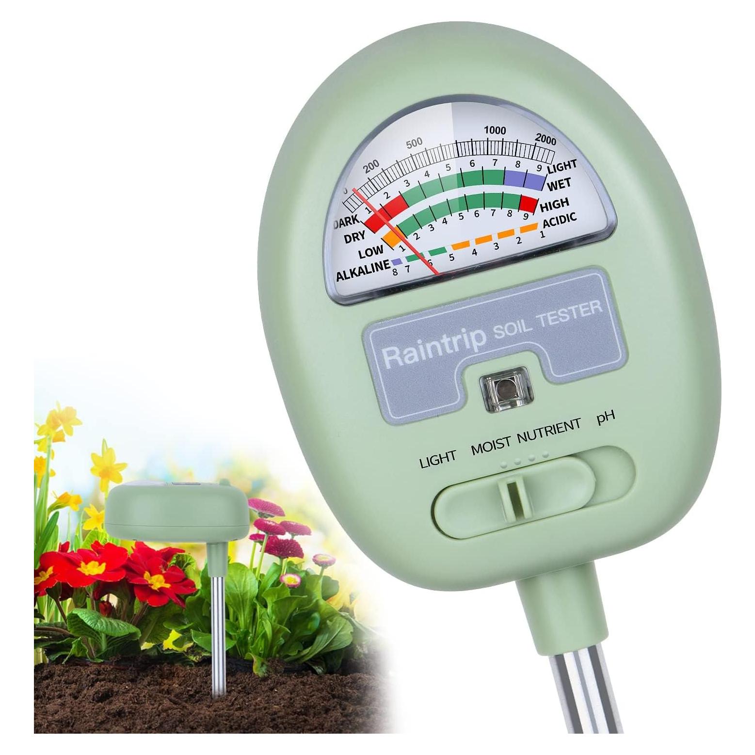 Medidor de Humedad del Suelo Raintrip 4-en-1 para Plantas