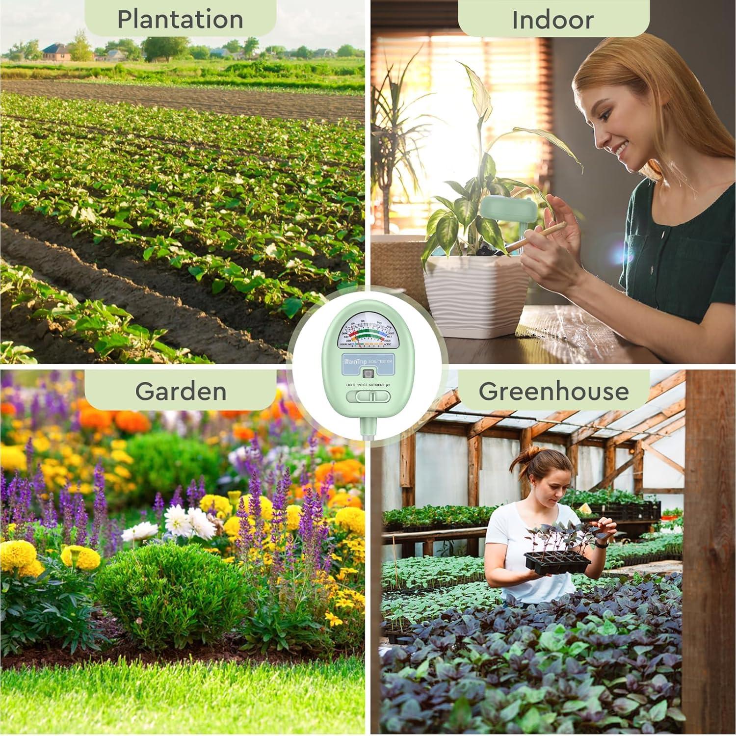 Medidor de Humedad del Suelo Raintrip 4-en-1 para Plantas