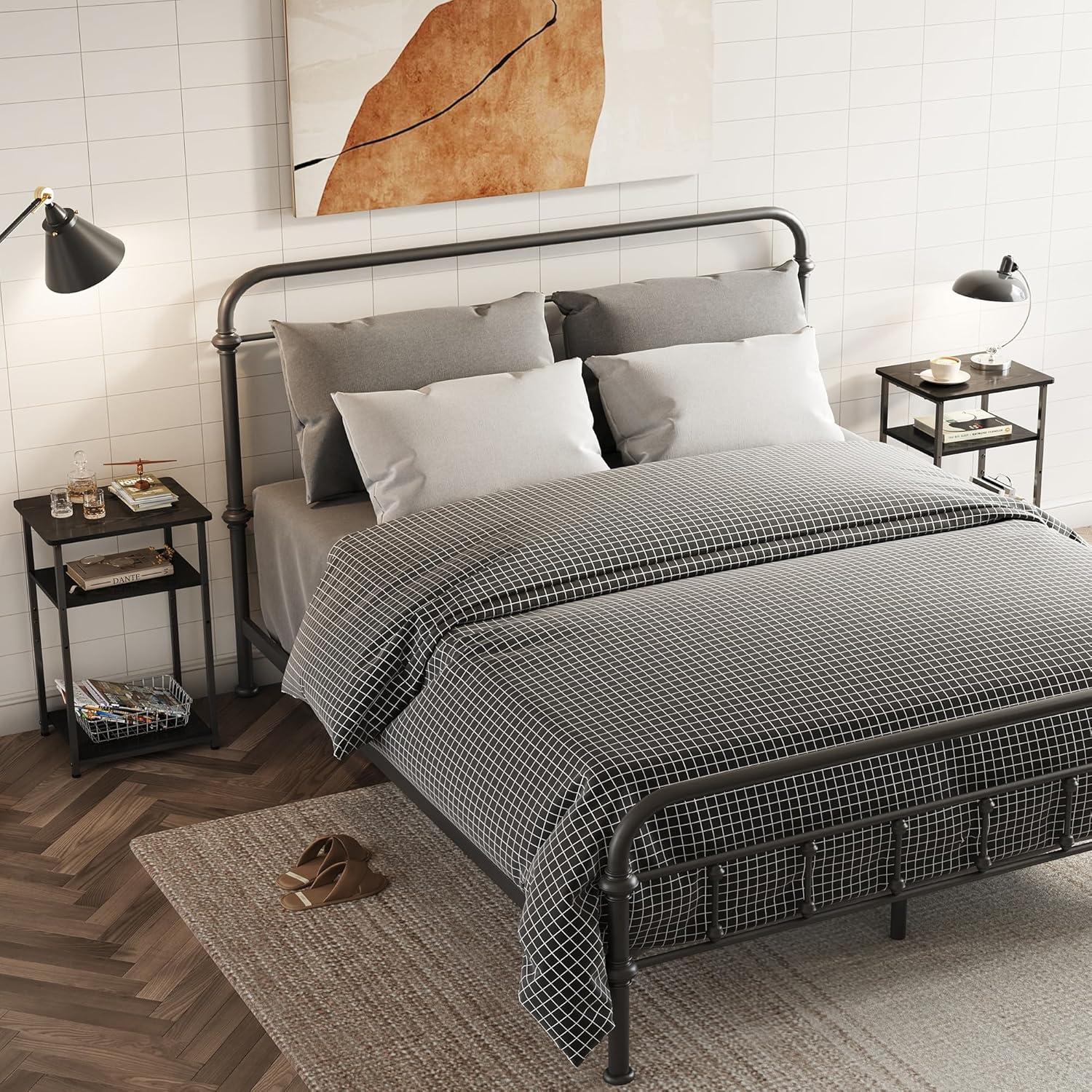 Conjunto de Mesas Laterales WLIVE 3 Niveles Negro 2 Unidades