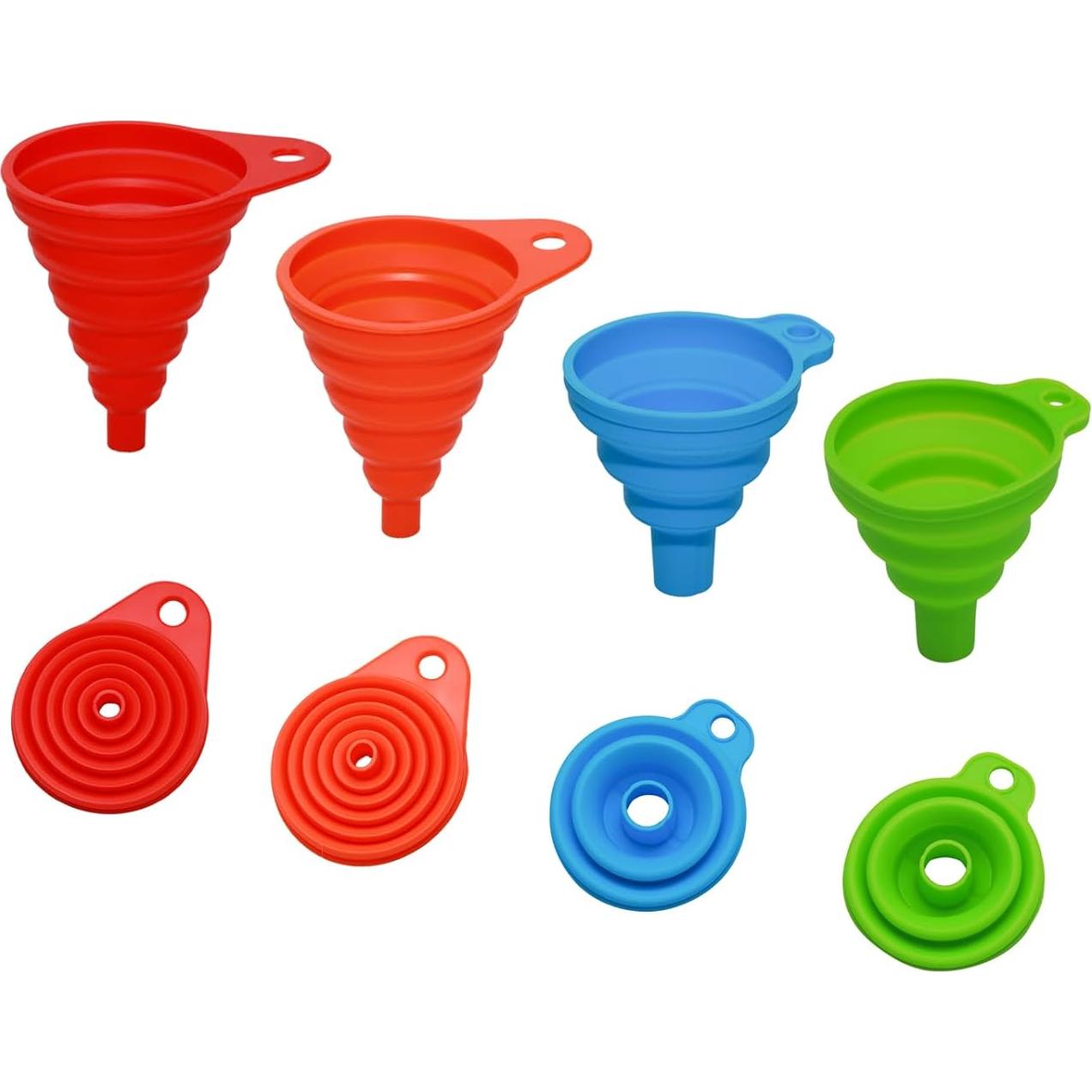 Embudo Plegable de Silicona Anphly 4 Piezas para Líquidos