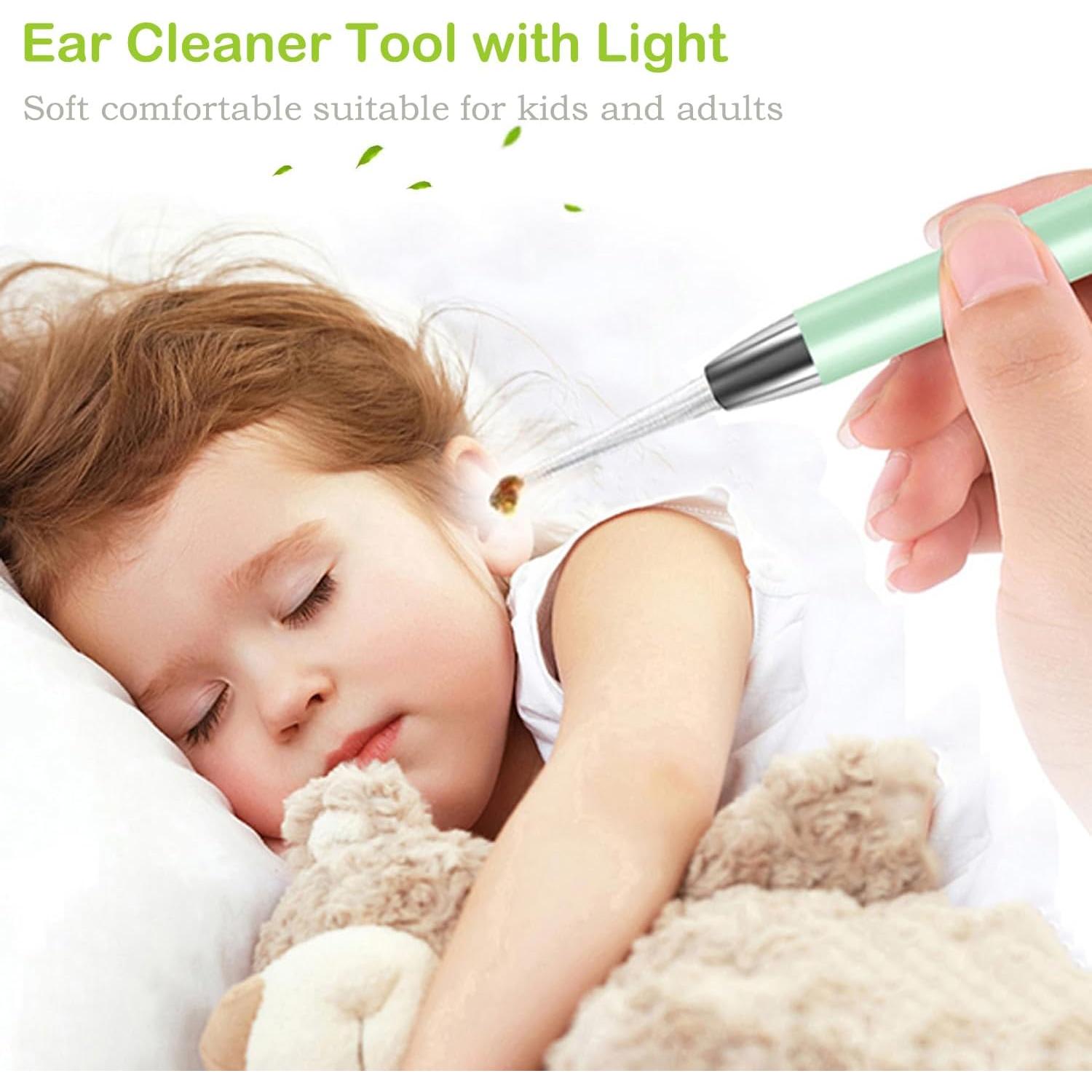 Kit de limpieza de oídos YESUNNY 4 piezas con luz LED