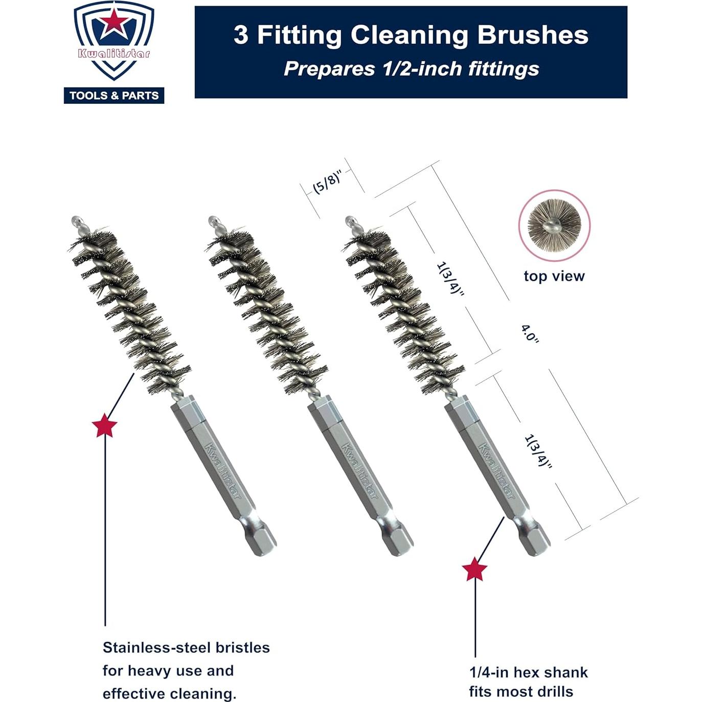 Juego de Limpiadores de Tubos de Cobre Kwalitistar 1/2" - 4PC