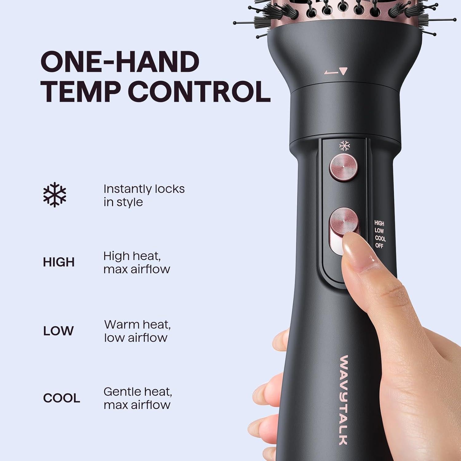 Cepillo Secador de Pelo Wavytalk 5 en 1 Negro, 1000W