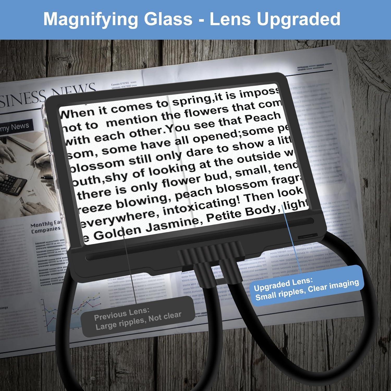 Lupa de Mano Libre Molebe 5X con Luz LED Ajustable 23.6x17.8 cm