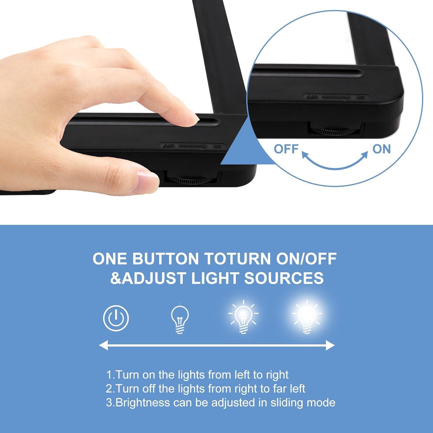 Lupa de Mano Libre Molebe 5X con Luz LED Ajustable 23.6x17.8 cm