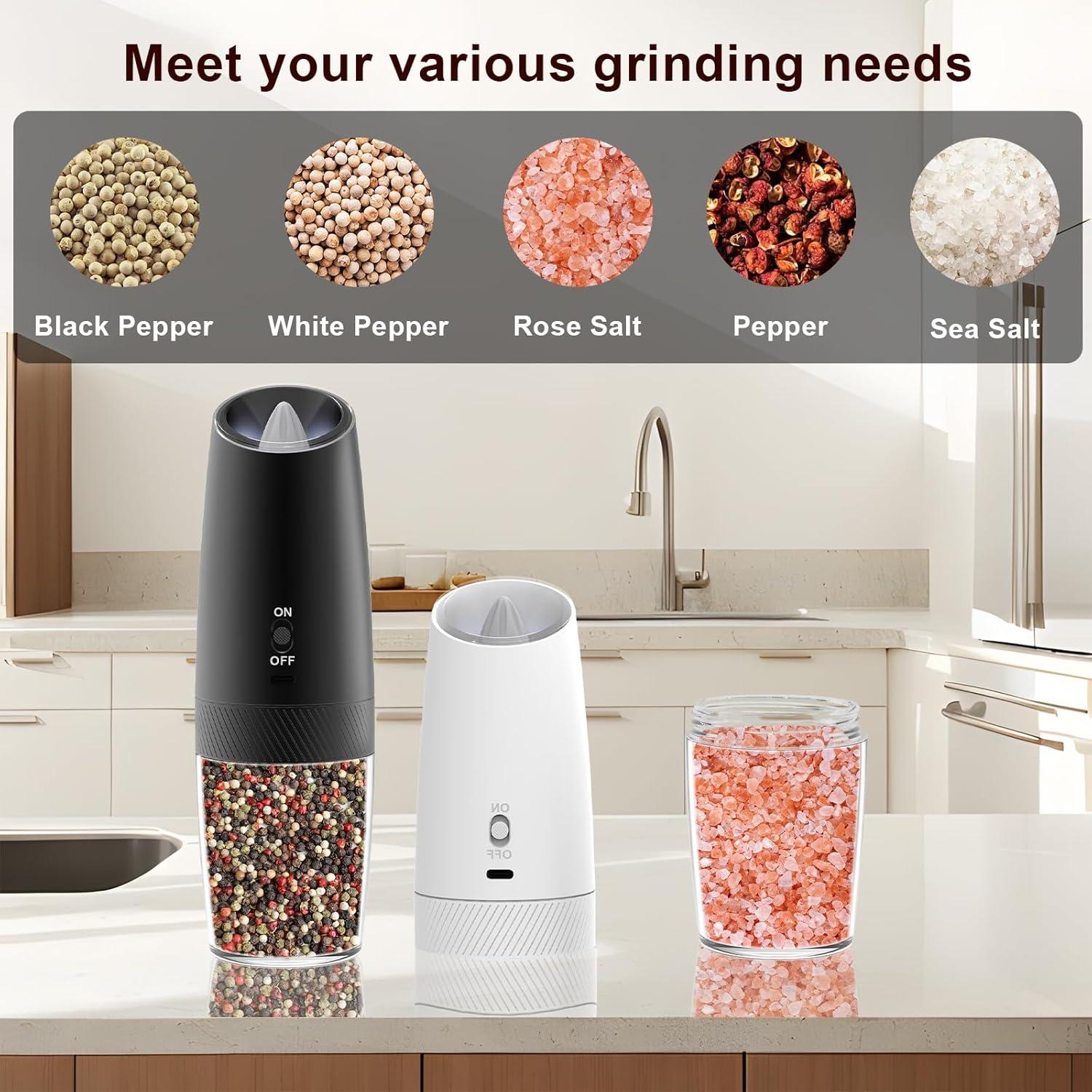 Juego de Molinillos Eléctricos de Sal y Pimienta QTDHG 135ml