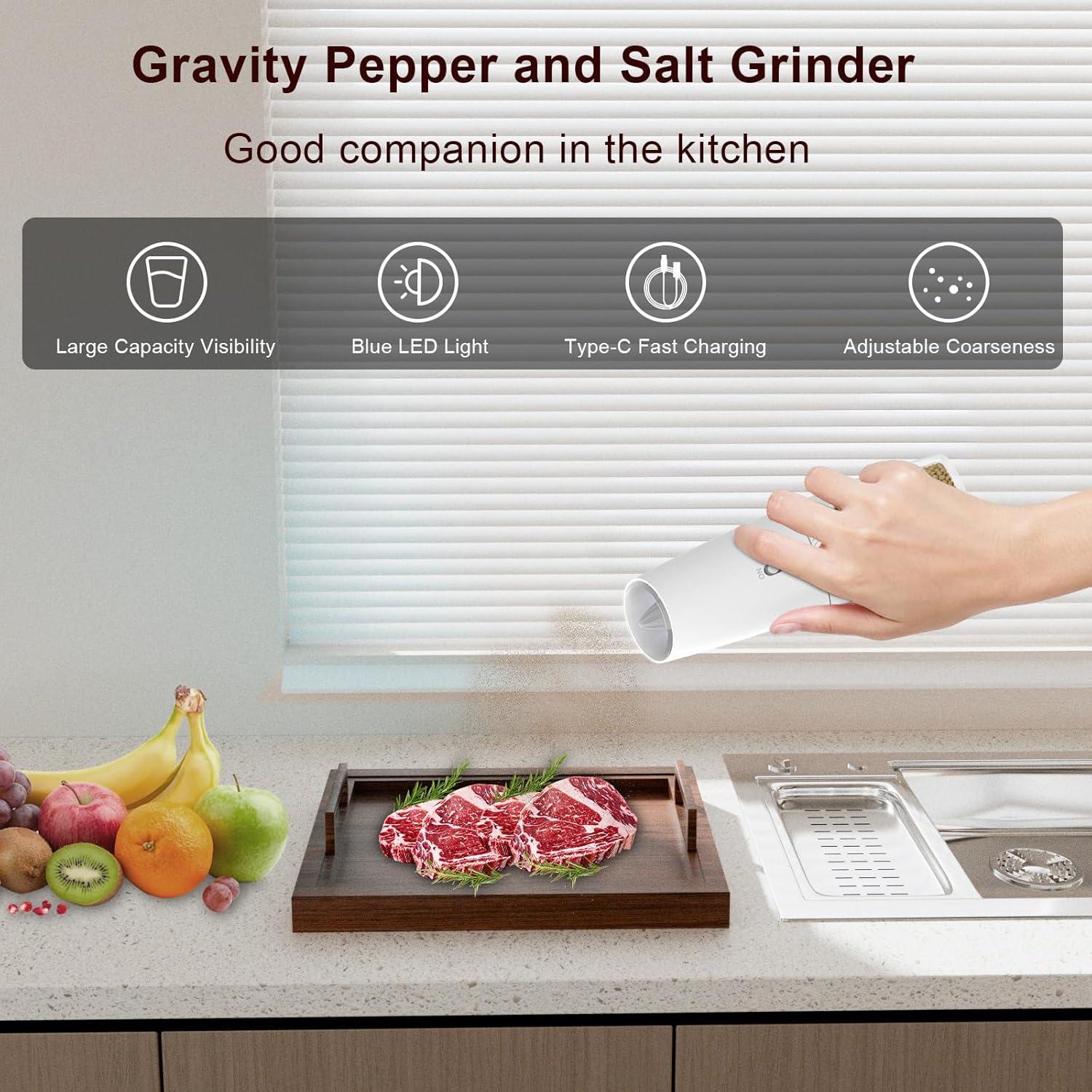 Juego de Molinillos Eléctricos de Sal y Pimienta QTDHG 135ml