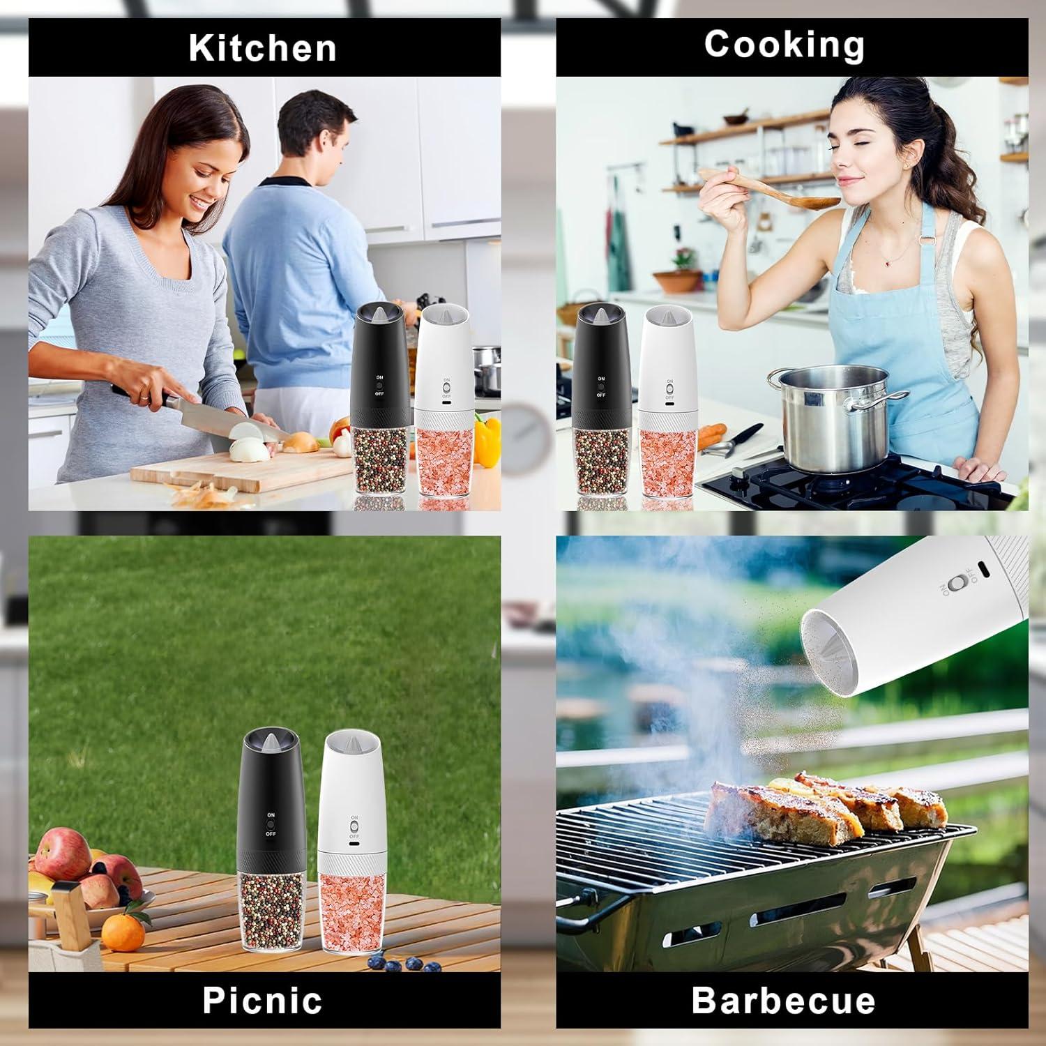 Juego de Molinillos Eléctricos de Sal y Pimienta QTDHG 135ml