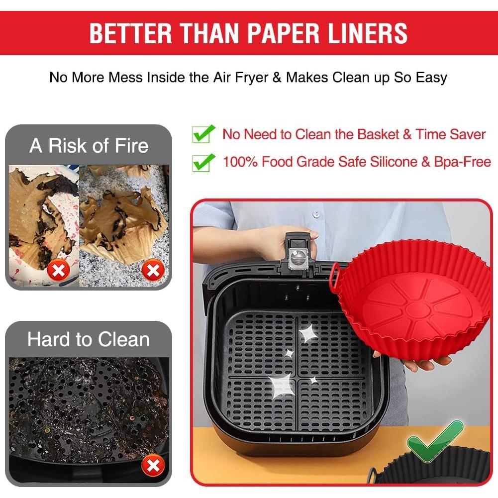 Forro de Silicona para Freidora de Aire Xabzhzn 9" Antiadherente