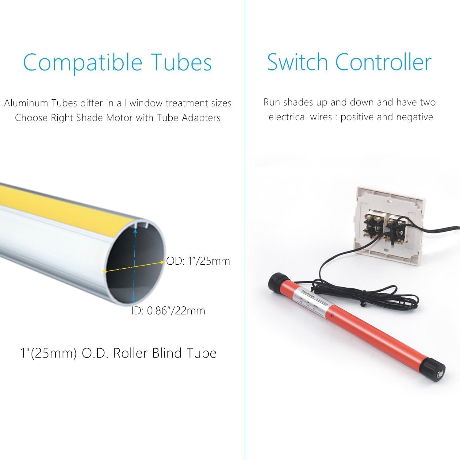 Motor Tubular Rollerhouse 12V para Persianas de Rodillo 1"