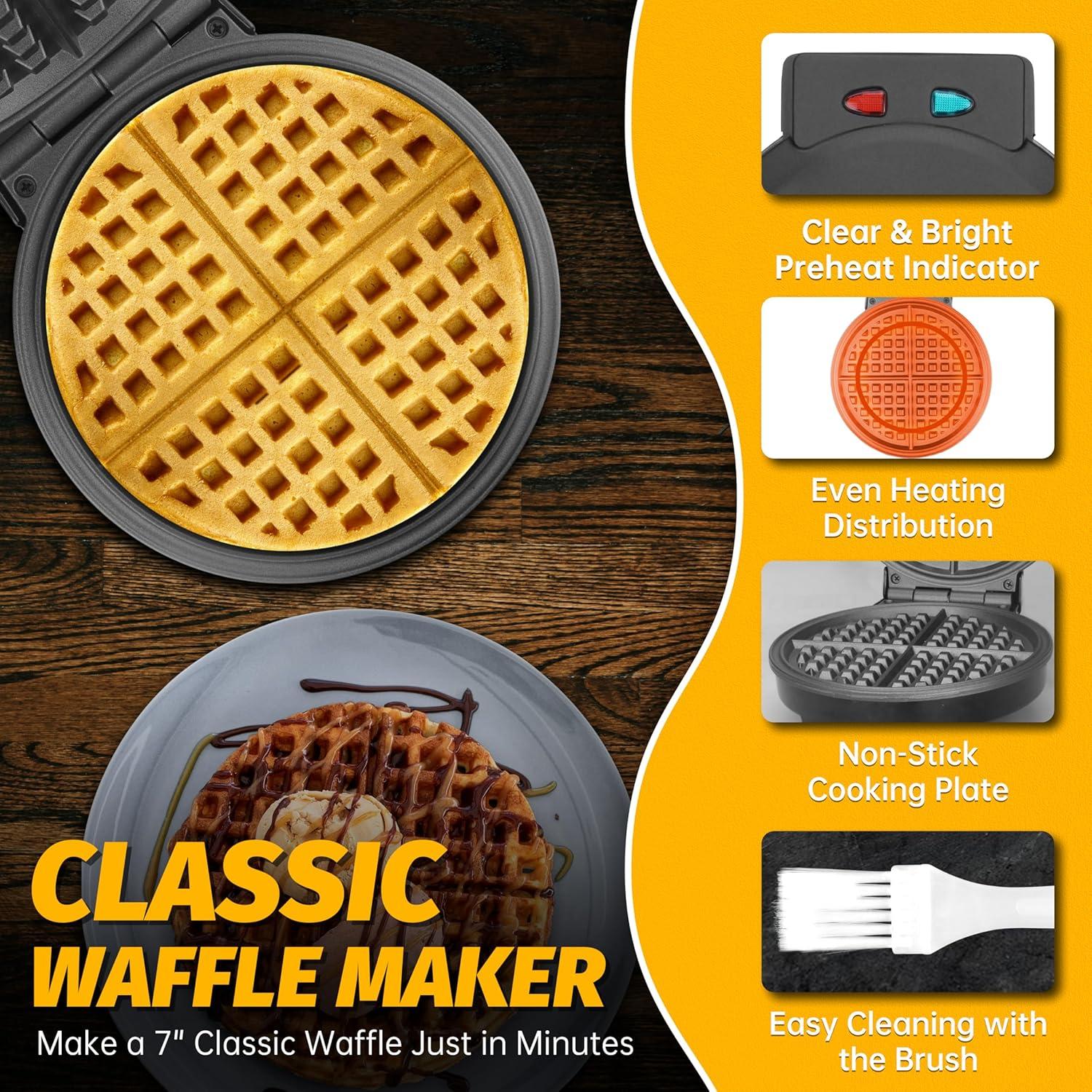 Máquina de Waffles Clásica FineMade 20.96 cm Antiadhesiva