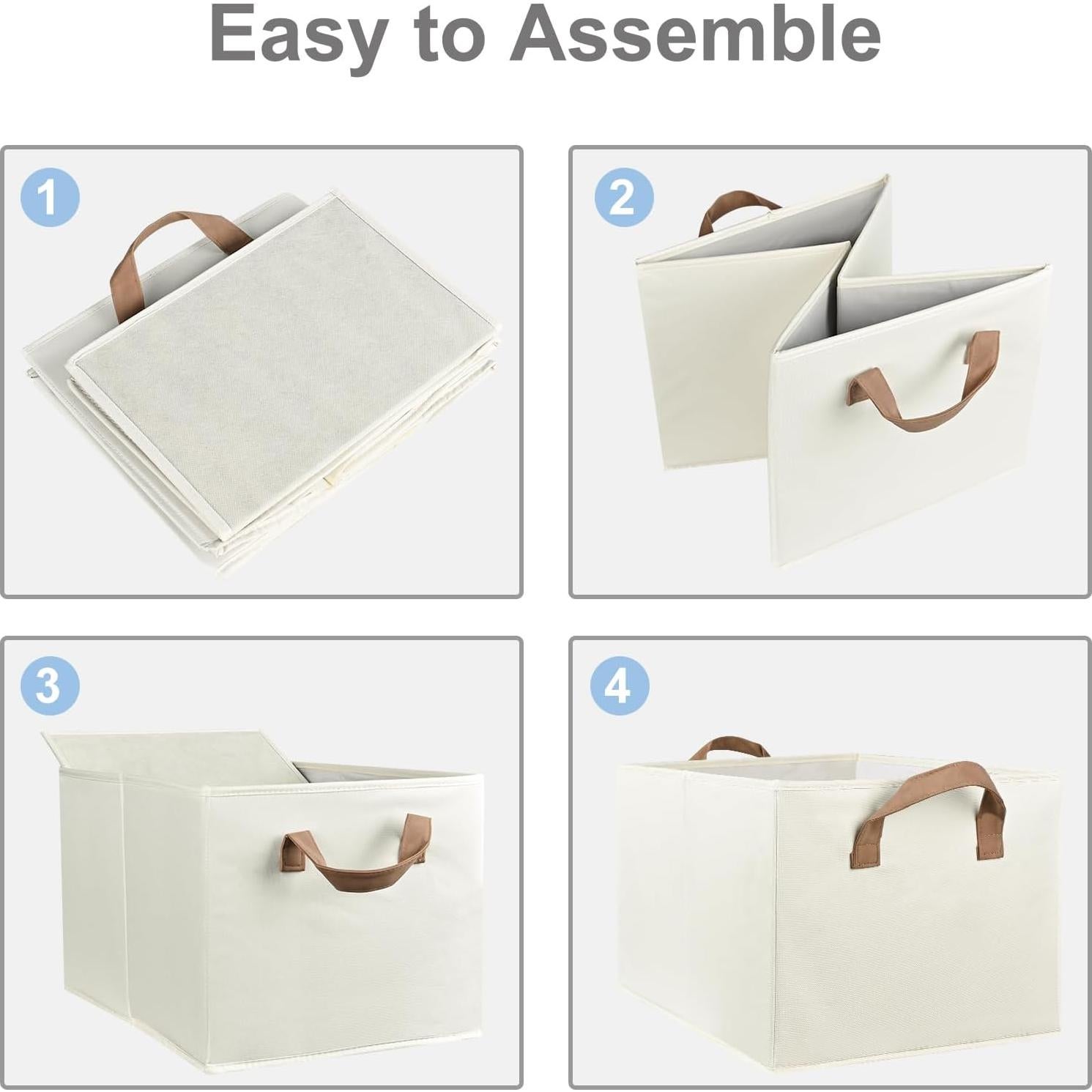 Cestas de Almacenamiento Coyacool 3 Piezas Lino Beige 37.5x26x21cm