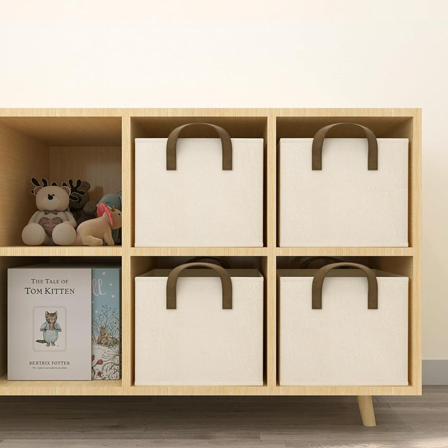 Cestas de Almacenamiento Coyacool 3 Piezas Lino Beige 37.5x26x21cm