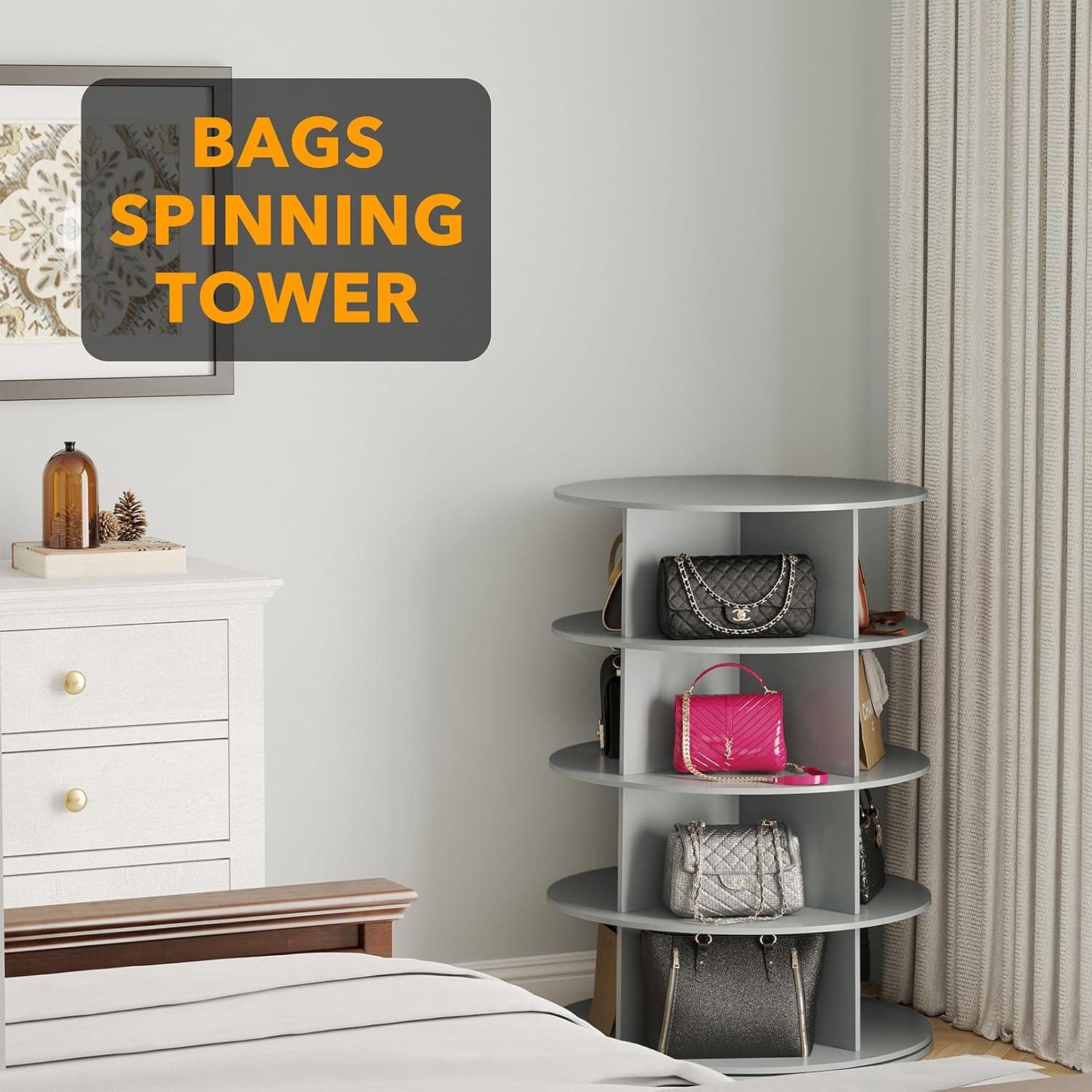 Torre de Zapatos Rotativa SpaceAid 4 Niveles Gris 59x92.7cm