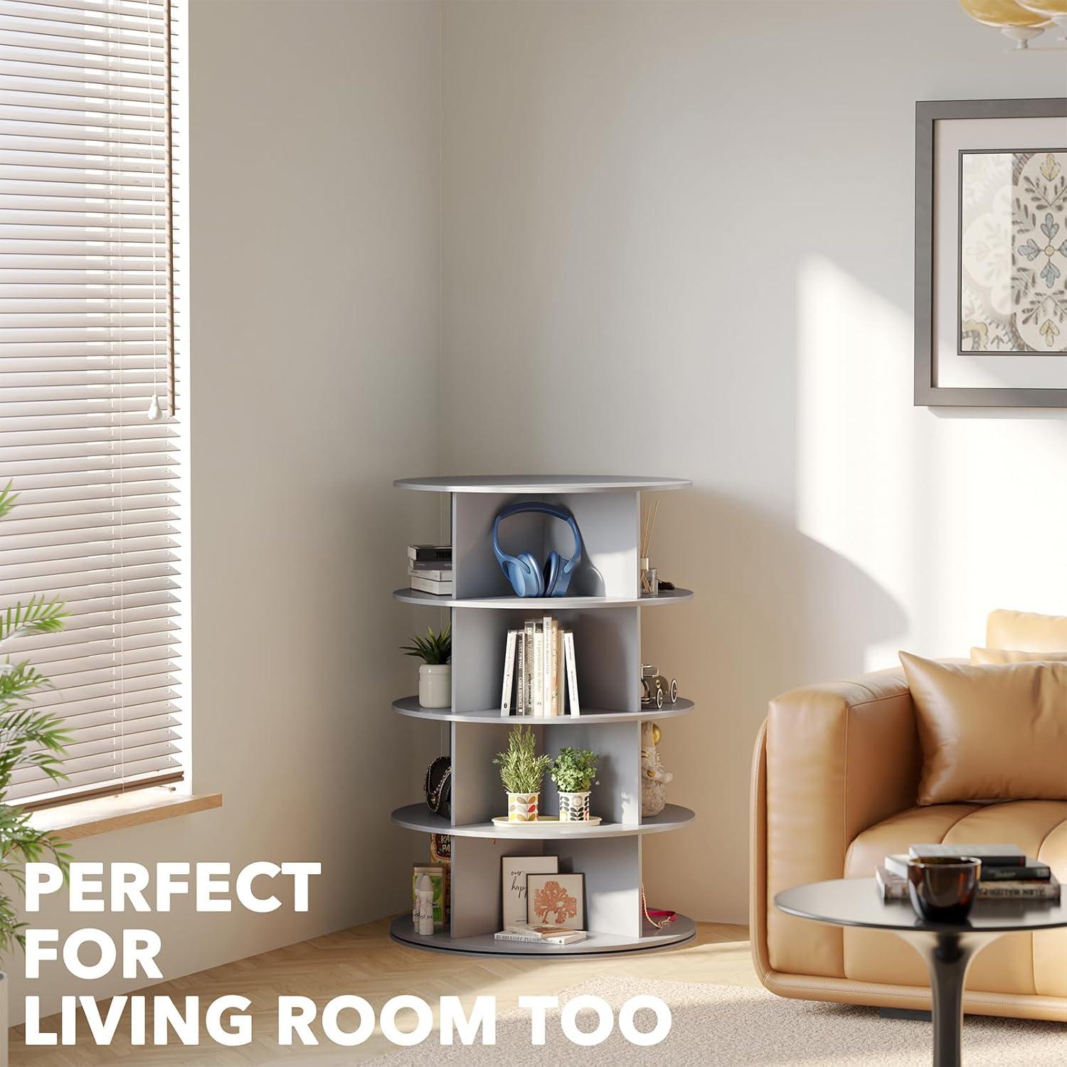 Torre de Zapatos Rotativa SpaceAid 4 Niveles Gris 59x92.7cm