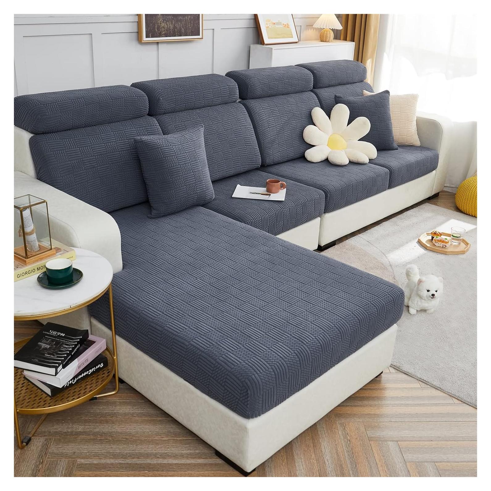 Funda de Cojín para Sofá Ele ELEOPTION L Gris Oscuro M