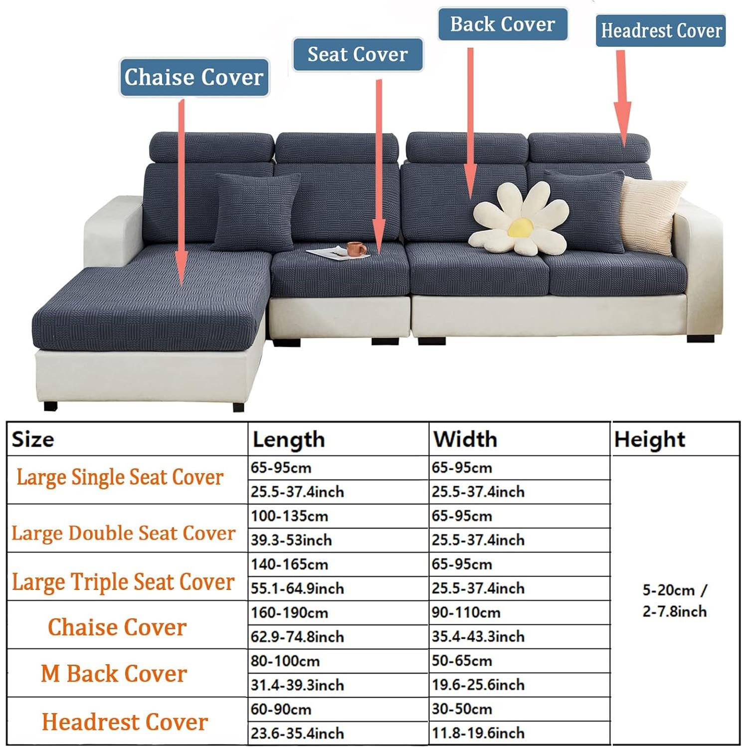 Funda de Cojín para Sofá Ele ELEOPTION L Gris Oscuro M