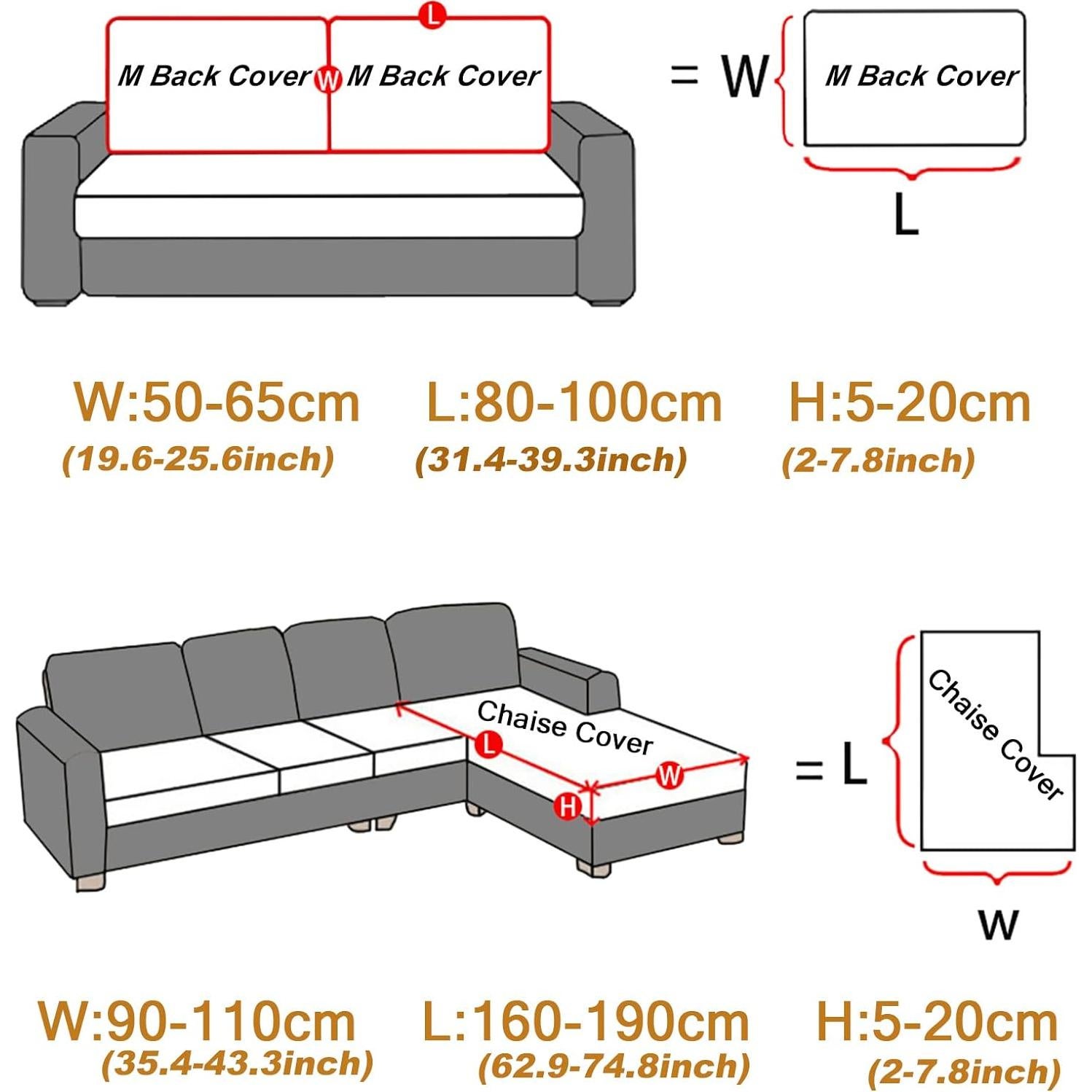Funda de Cojín para Sofá Ele ELEOPTION L Gris Oscuro M