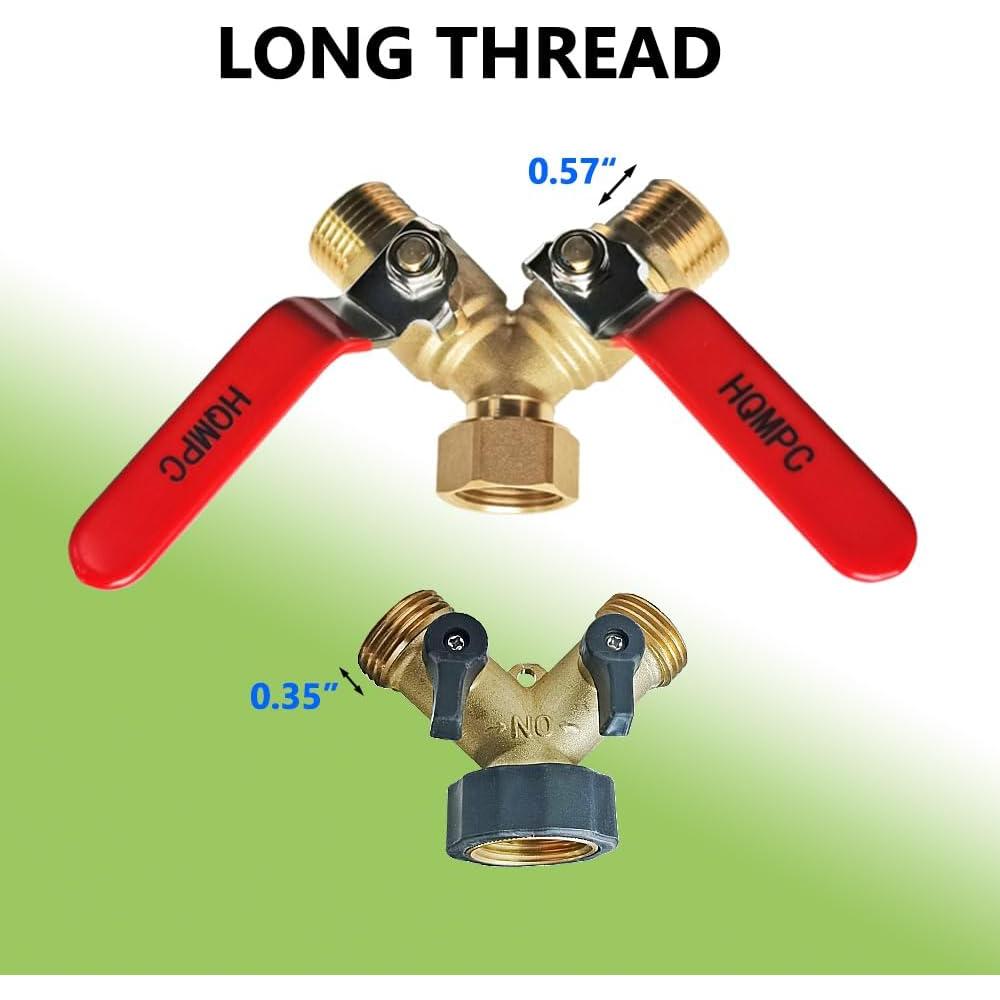 Divisor de Manguera Y HQMPC de Latón 2 Vías a Prueba de Fugas