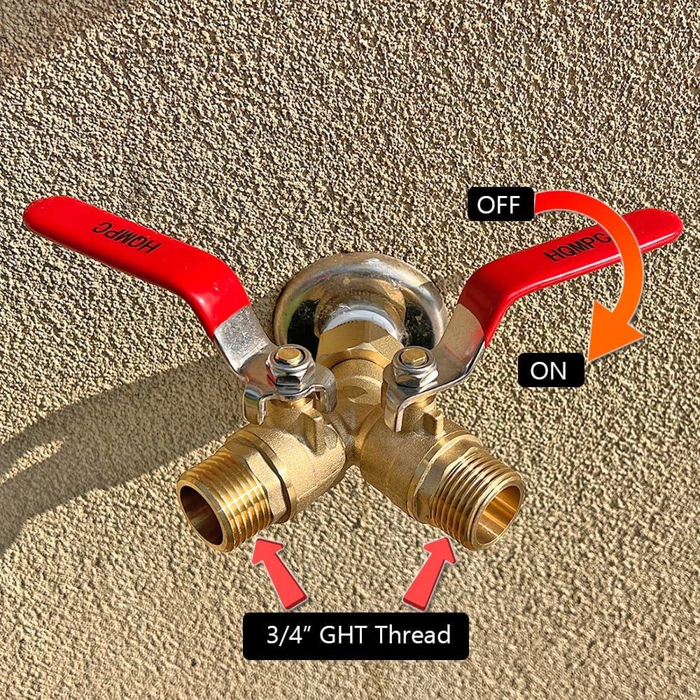 Divisor de Manguera Y HQMPC de Latón 2 Vías a Prueba de Fugas