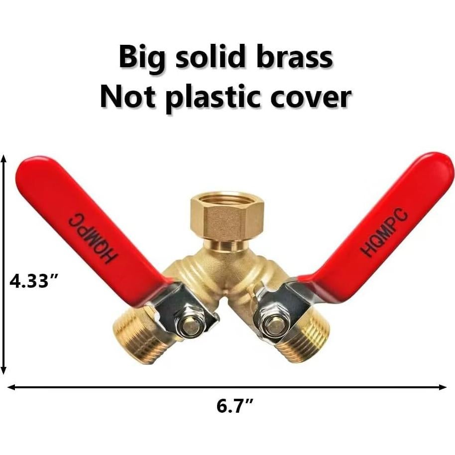 Divisor de Manguera Y HQMPC de Latón 2 Vías a Prueba de Fugas