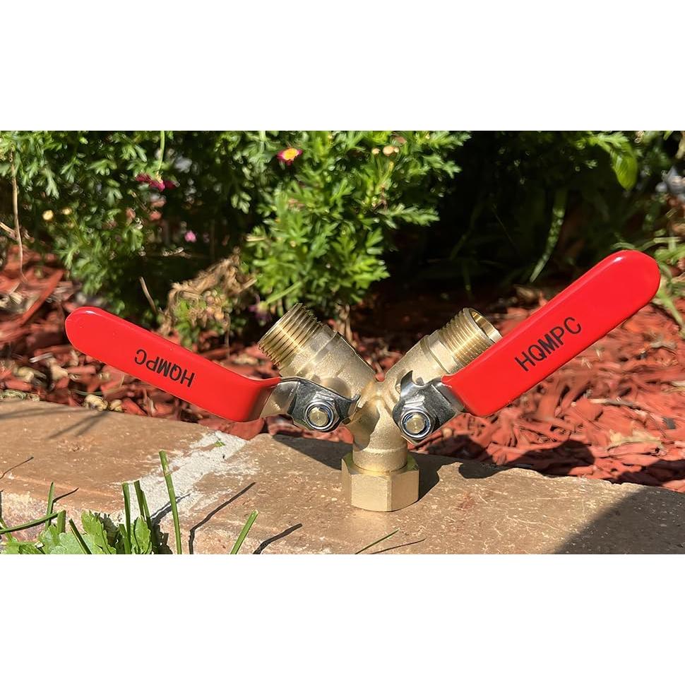 Divisor de Manguera Y HQMPC de Latón 2 Vías a Prueba de Fugas