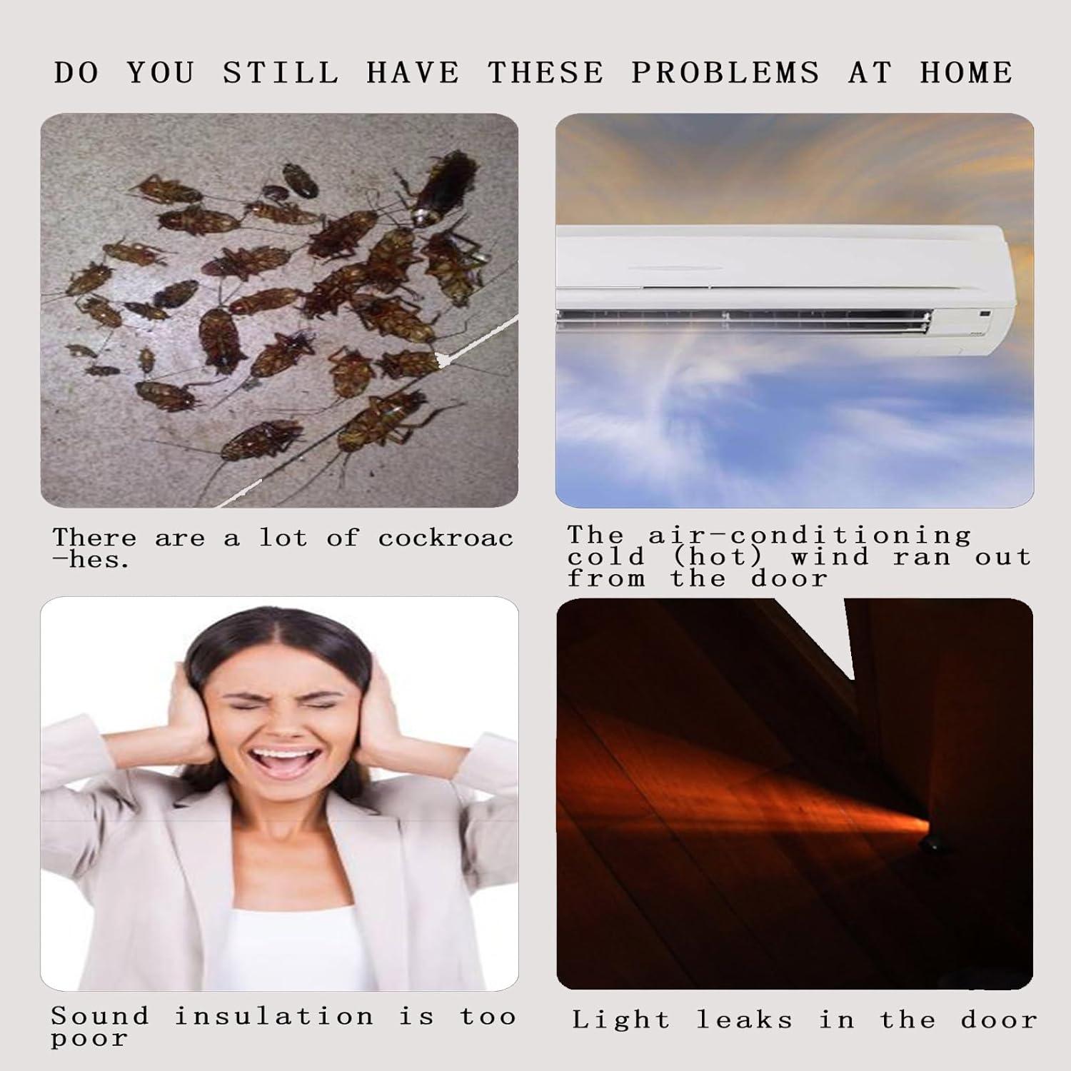 Tope de Draft Ajustable YINGD 100 cm con Cepillo Aislante Negro