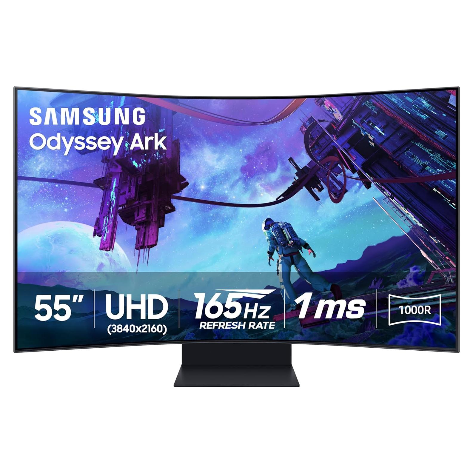 55" Odyssey Ark 2nd Gen 4K UHD 1000R Curved Gaming Monitor, 165Hz, 1ms, 4 Input Multi View, Quantum Mini-LED, AMD FreeSync Premium Pro, HDR 10+, Height Adjustable Screen, LS55CG970NNXGO