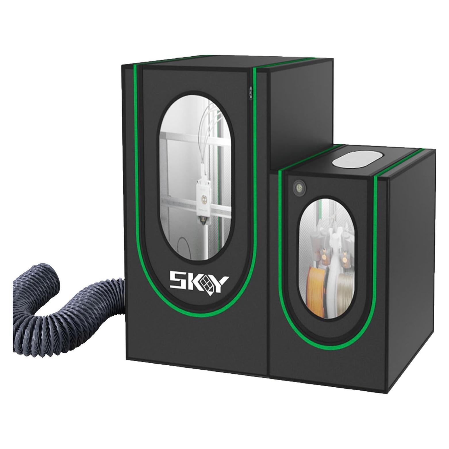 2 in1 3D Printer Enclosure with Storage Box LED Light, Smoke Exhaust Kit for Bambu Lab A1, A1 Mini, Ender 3 Series