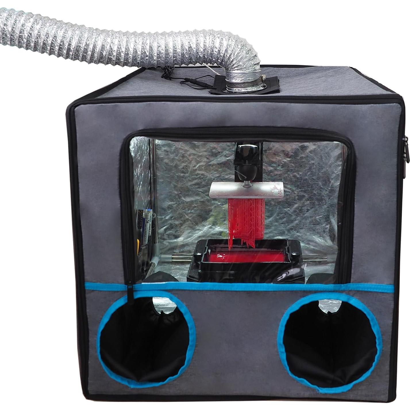 3D Printer Multifunctional Enclosure Paint Spray Booth with Exhaust Fan Filter System Ventilation with Adjustable Speed Control Power Adapter for Resin 3D Printer Painting Polishing Model