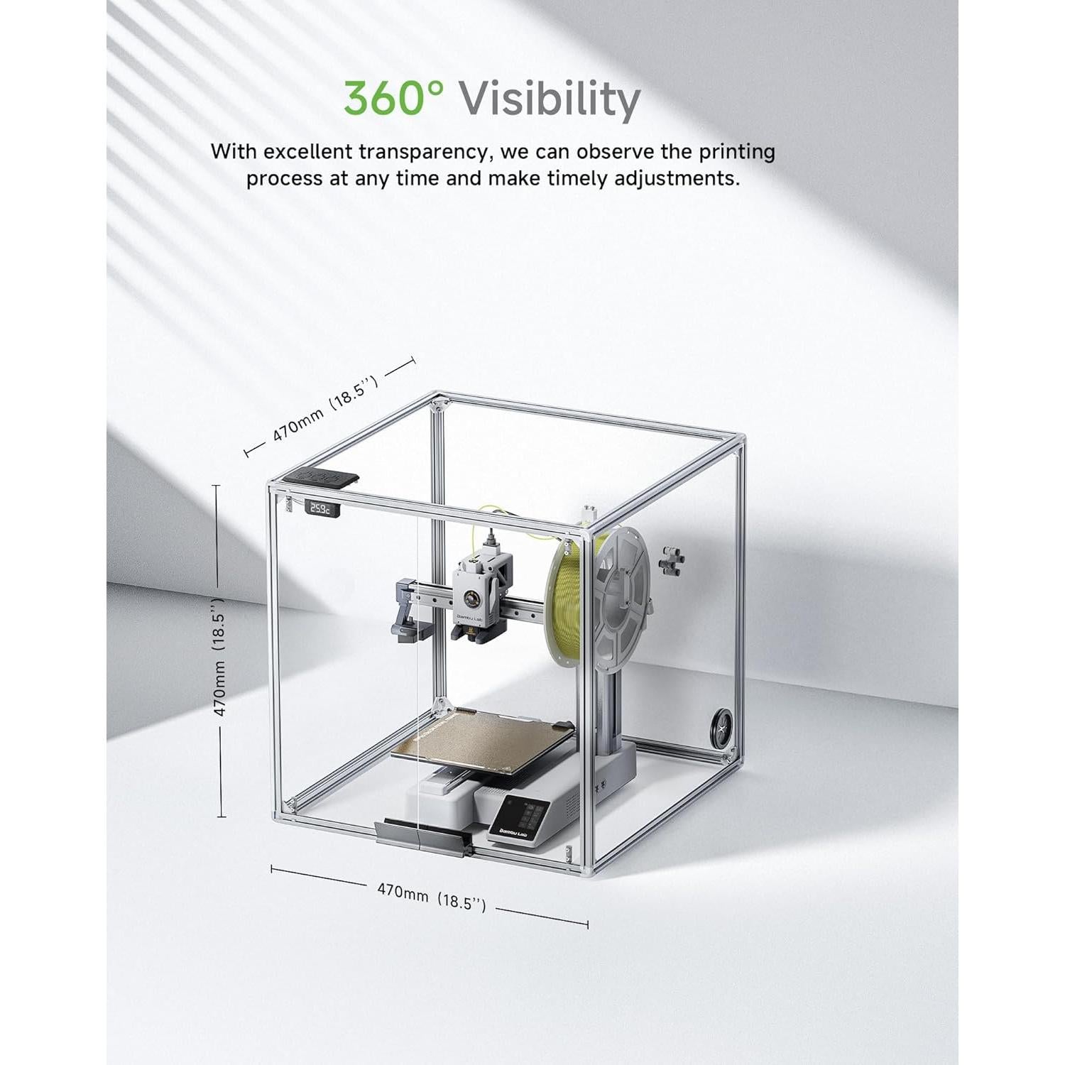 Caja Acrílica para Impresora 3D Topcube A1 Mini 470x470x470mm