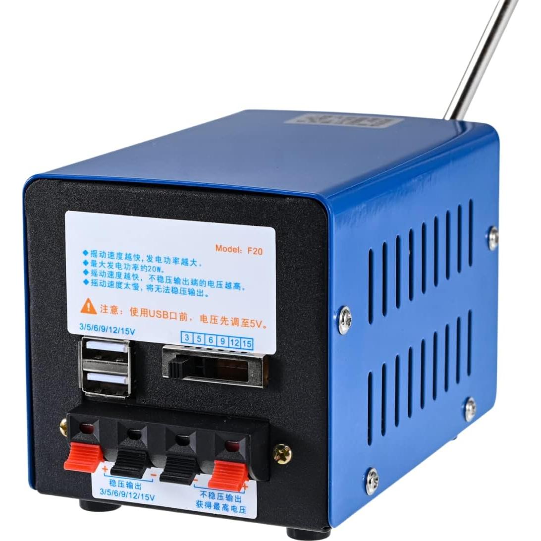 Generador Portátil Manual 20W N/P para Camping y Emergencias