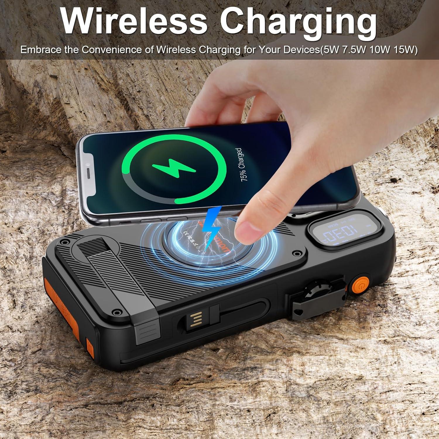 Radio de Emergencia Semmorn 22000mAh con Cargador Solar y Bluetooth