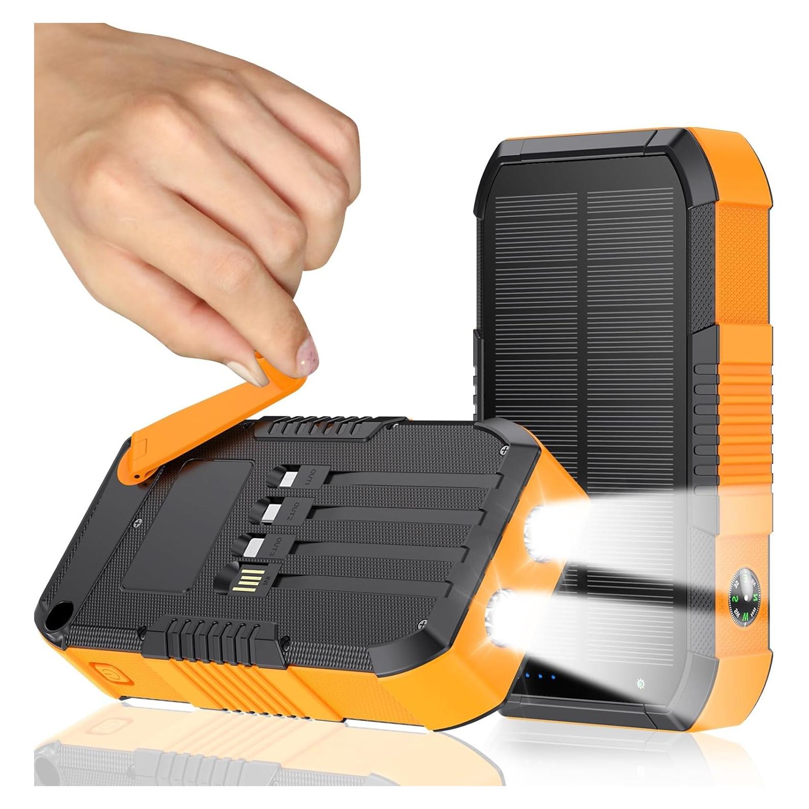 Banco de Energía Solar 66800mAh Manivela 22.5W Carga Rápida