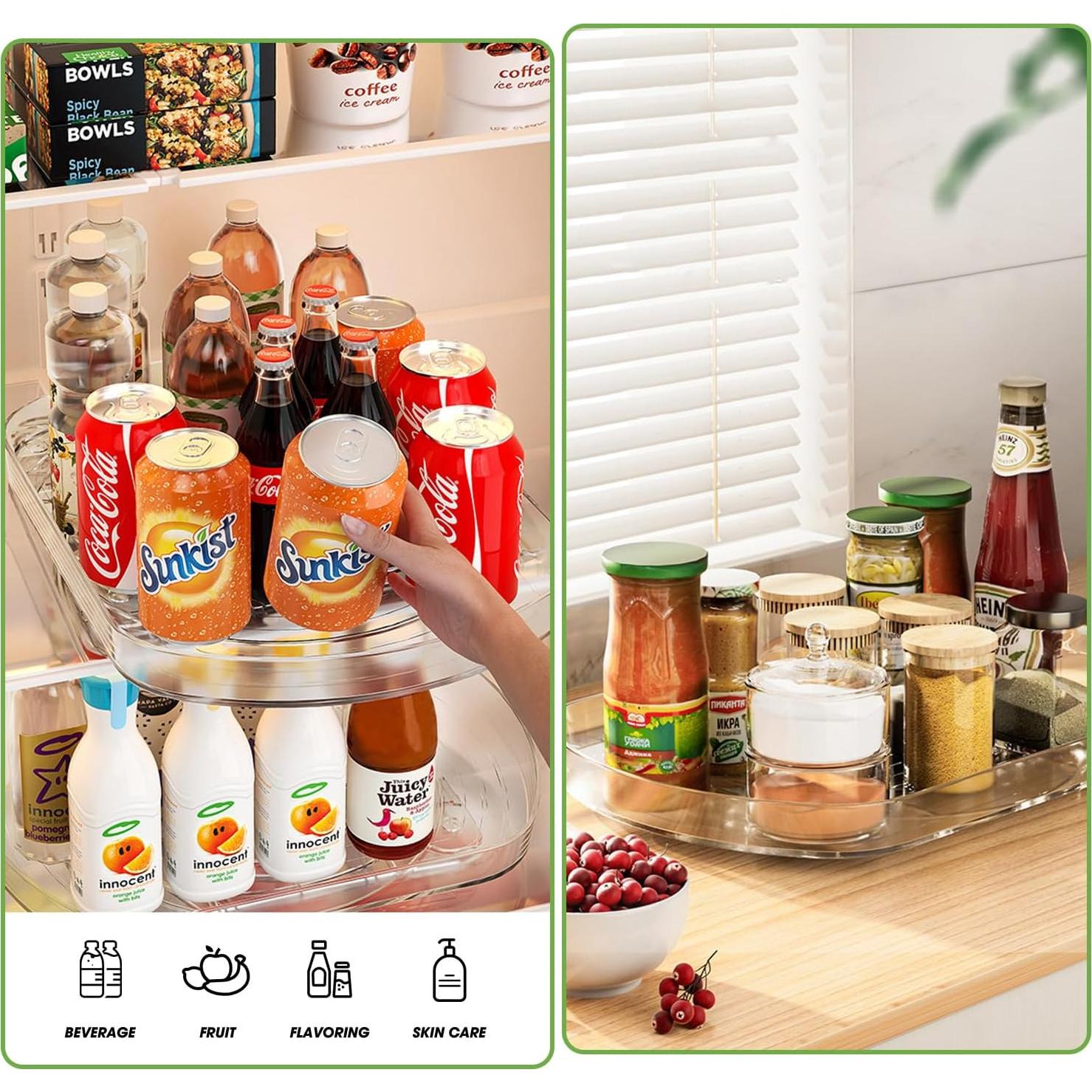 Organizador giratorio Voova Lazy Susan 39.6x27.9cm para refrigerador