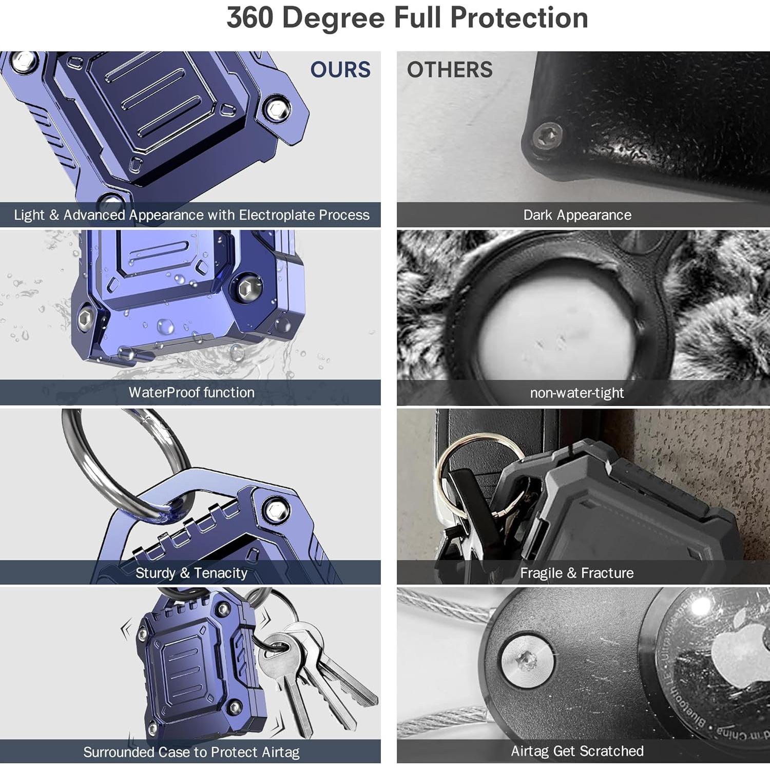 Soporte Llavero para AirTag Wayolte - Funda Impermeable Azul