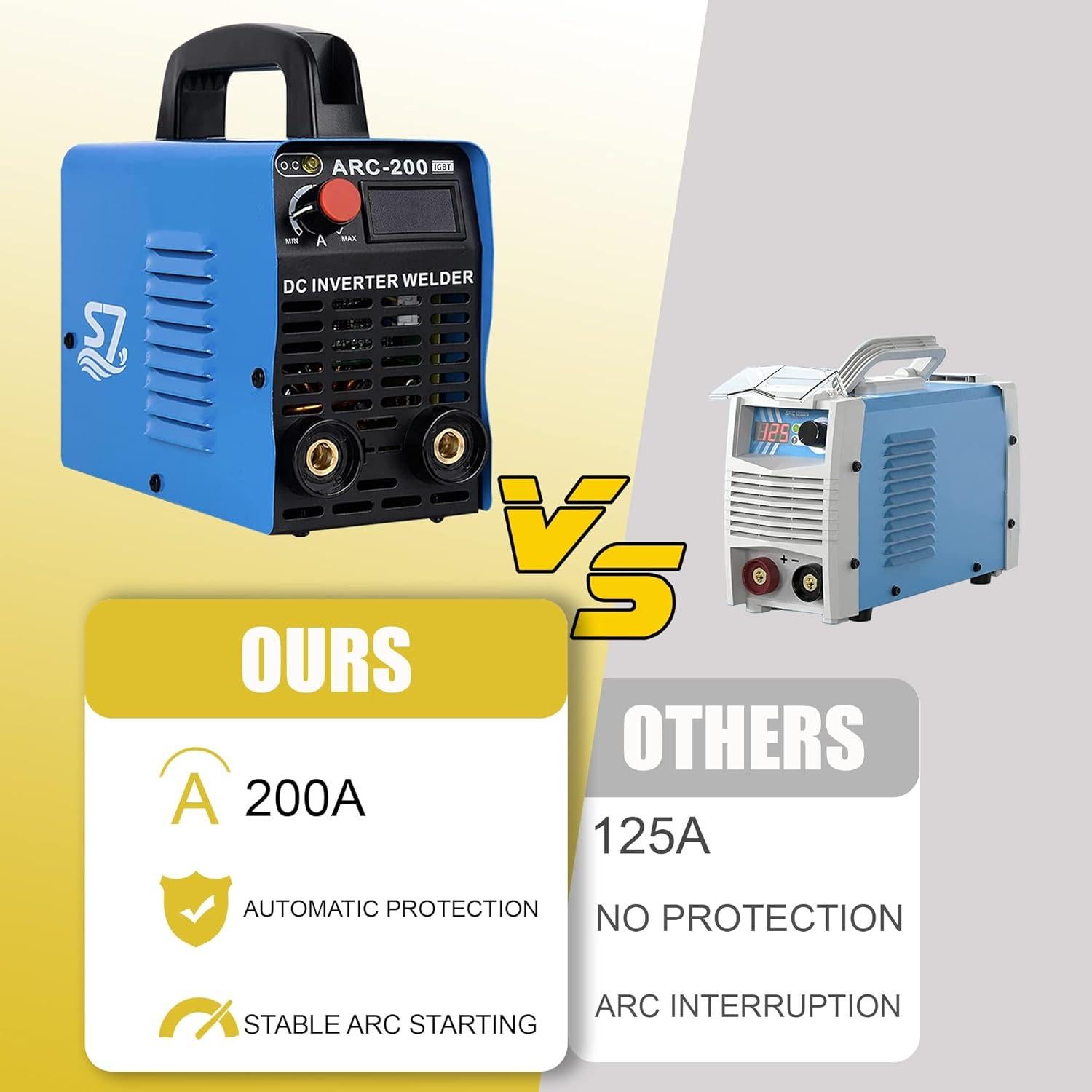 Soldador ARC Hiwension 200A Inversor IGBT Portátil LCD