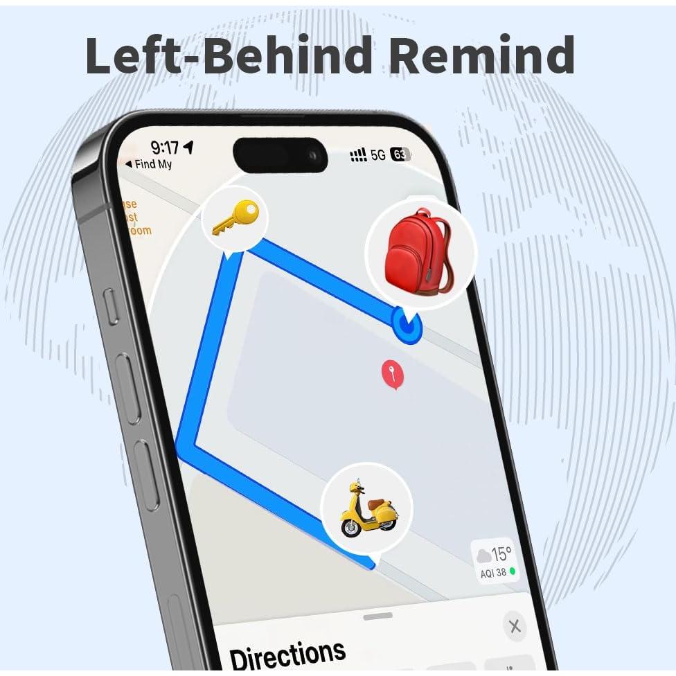 Localizador Bluetooth MaiLv Tech F03C para iOS, Negro