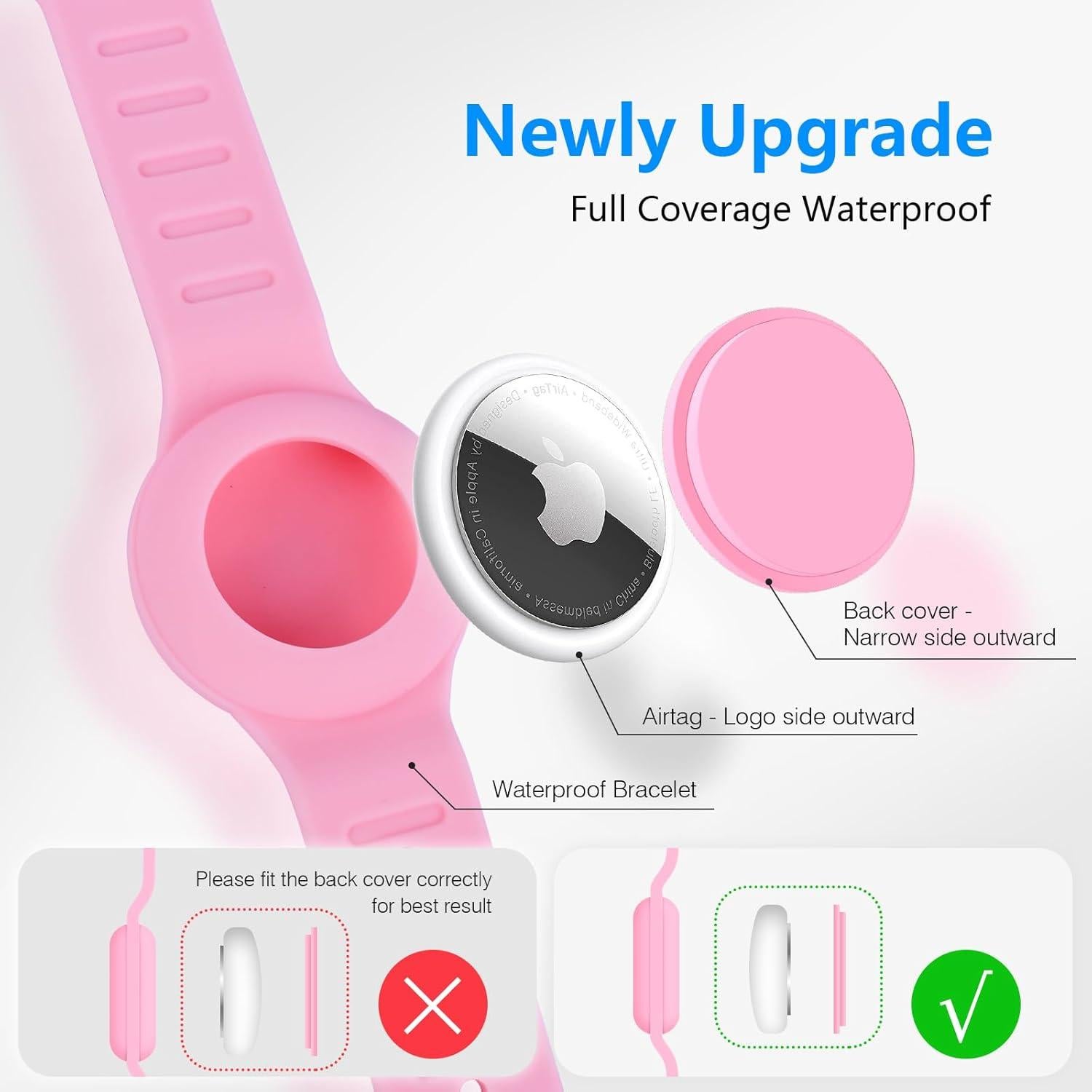 Pulsera Airtag Impermeable SlyCroko para Niños - 2 Piezas