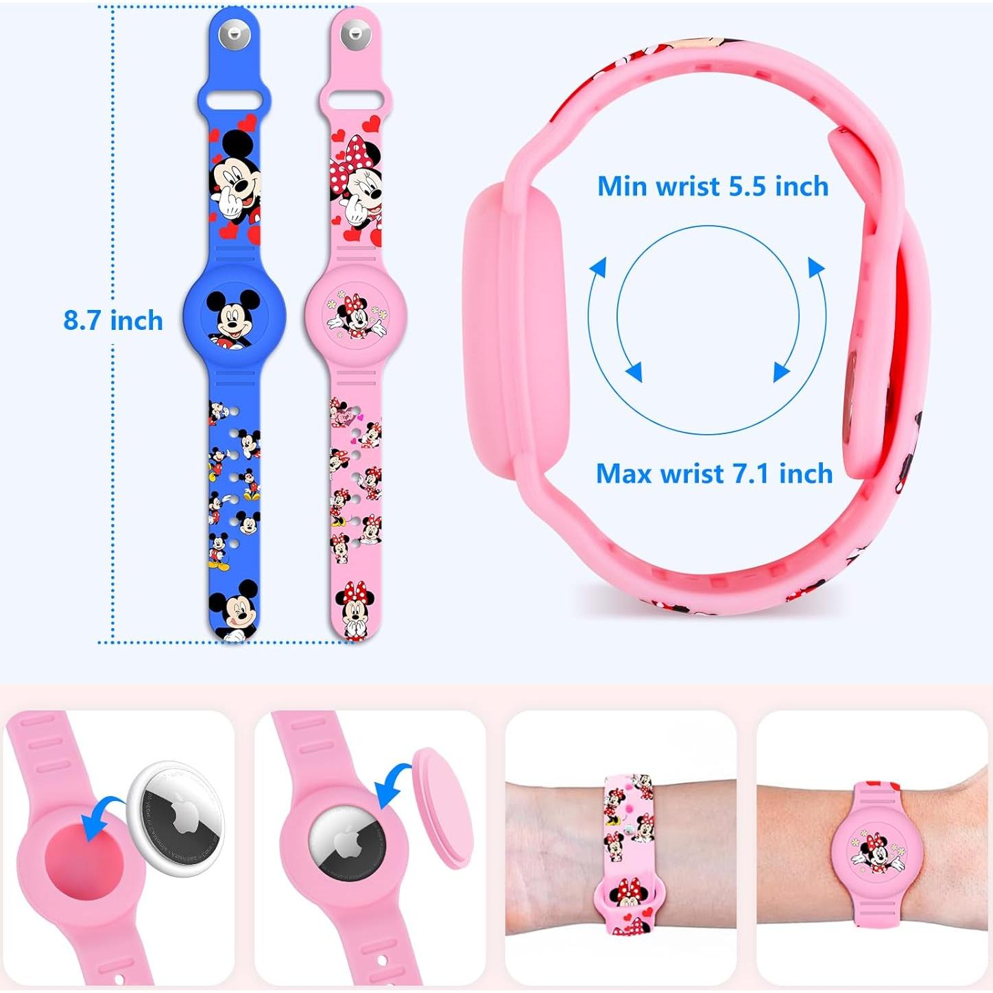 Pulsera Airtag Impermeable SlyCroko para Niños - 2 Piezas