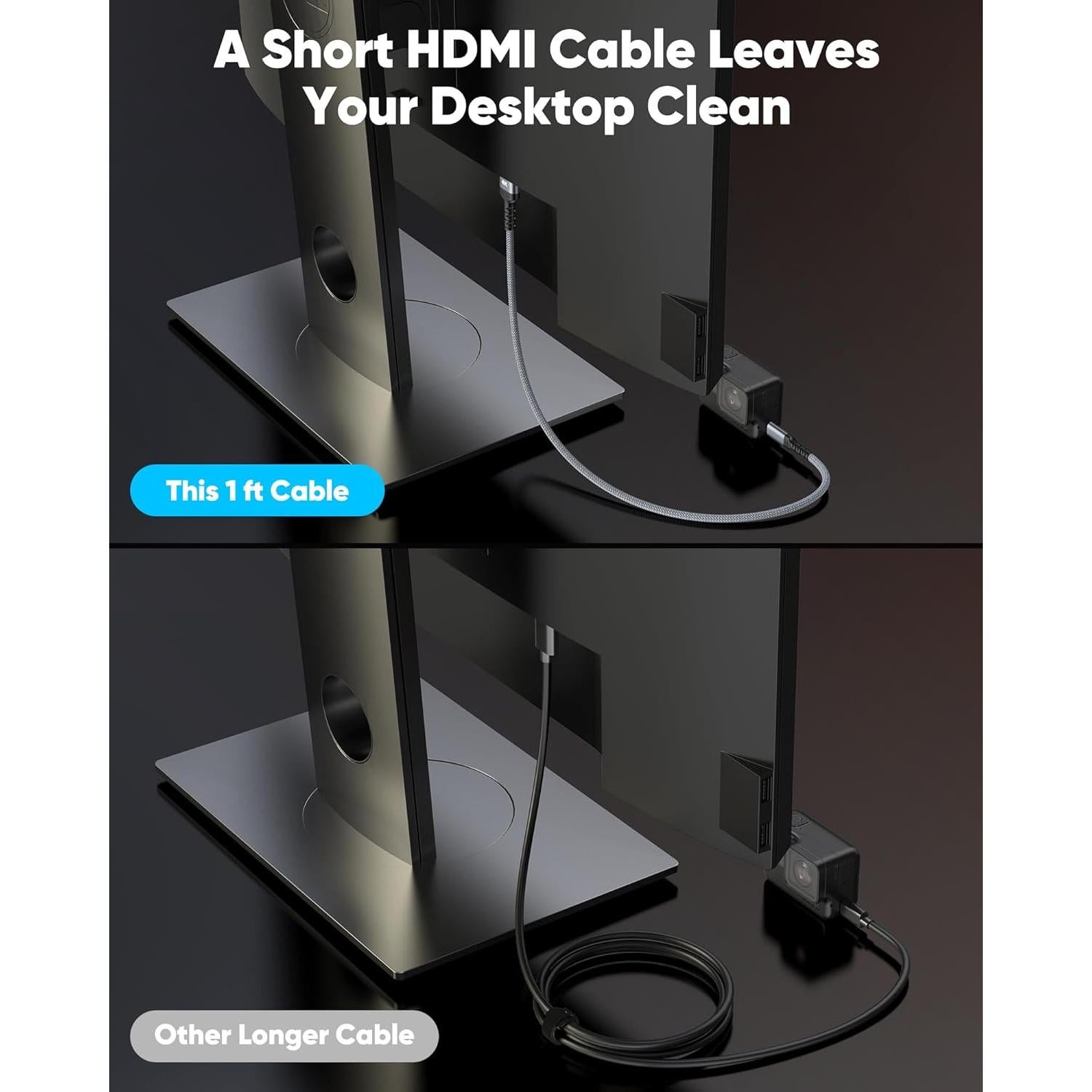 Cable Micro HDMI a HDMI Highwings 1 Pie 4K 60Hz Compatible