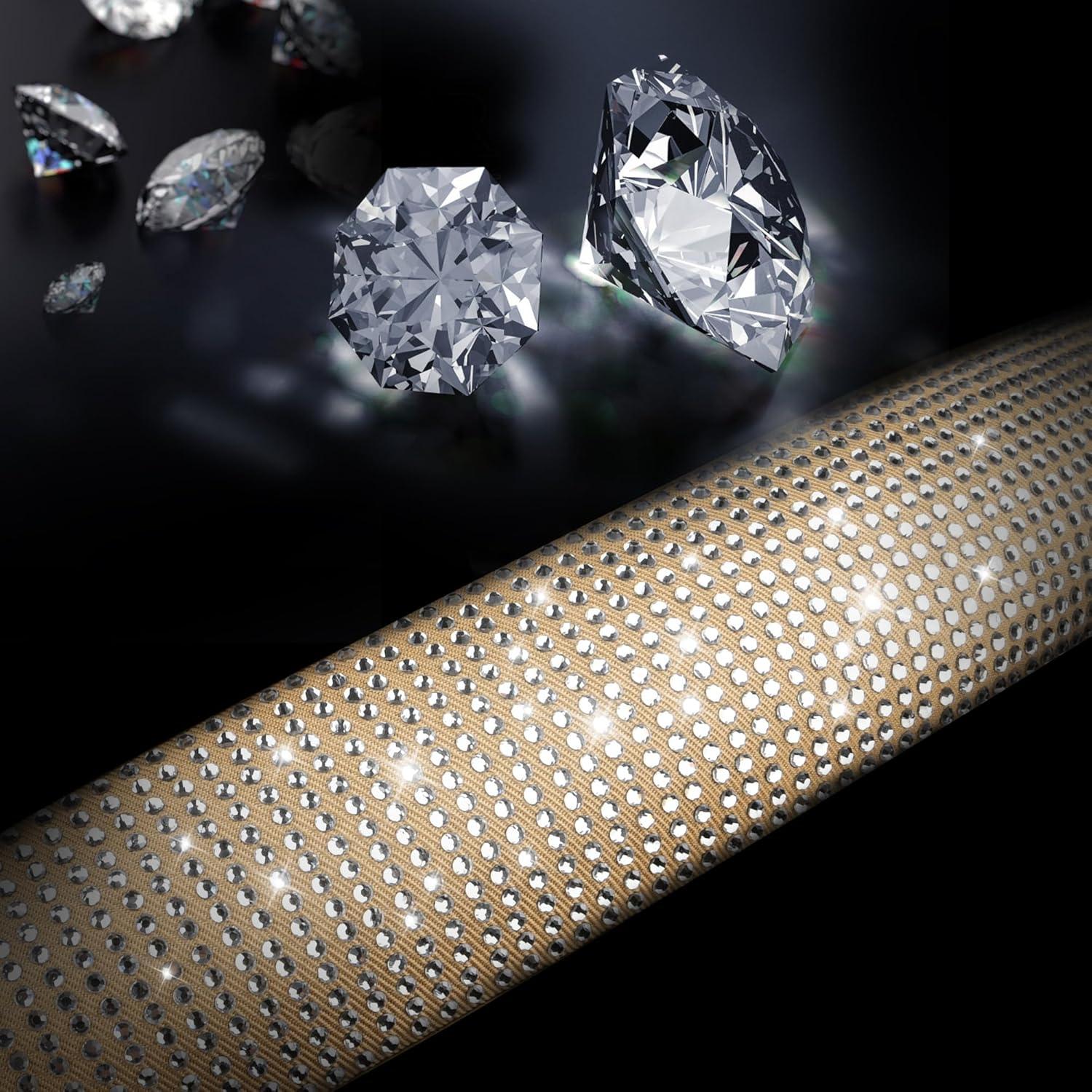 Cubierta de Volante de Cuero Beige con Diamantes Bling CAR PASS 14.5-15"