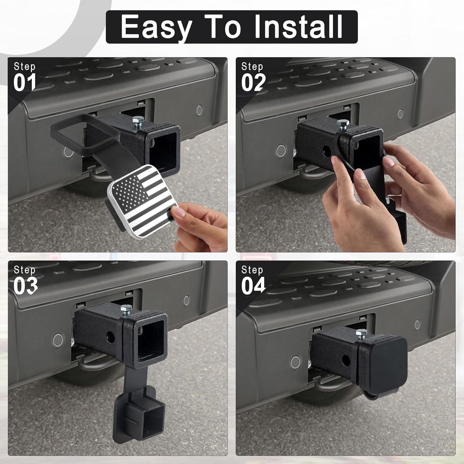 Cubierta de enganche de remolque UYYE 2" goma negra