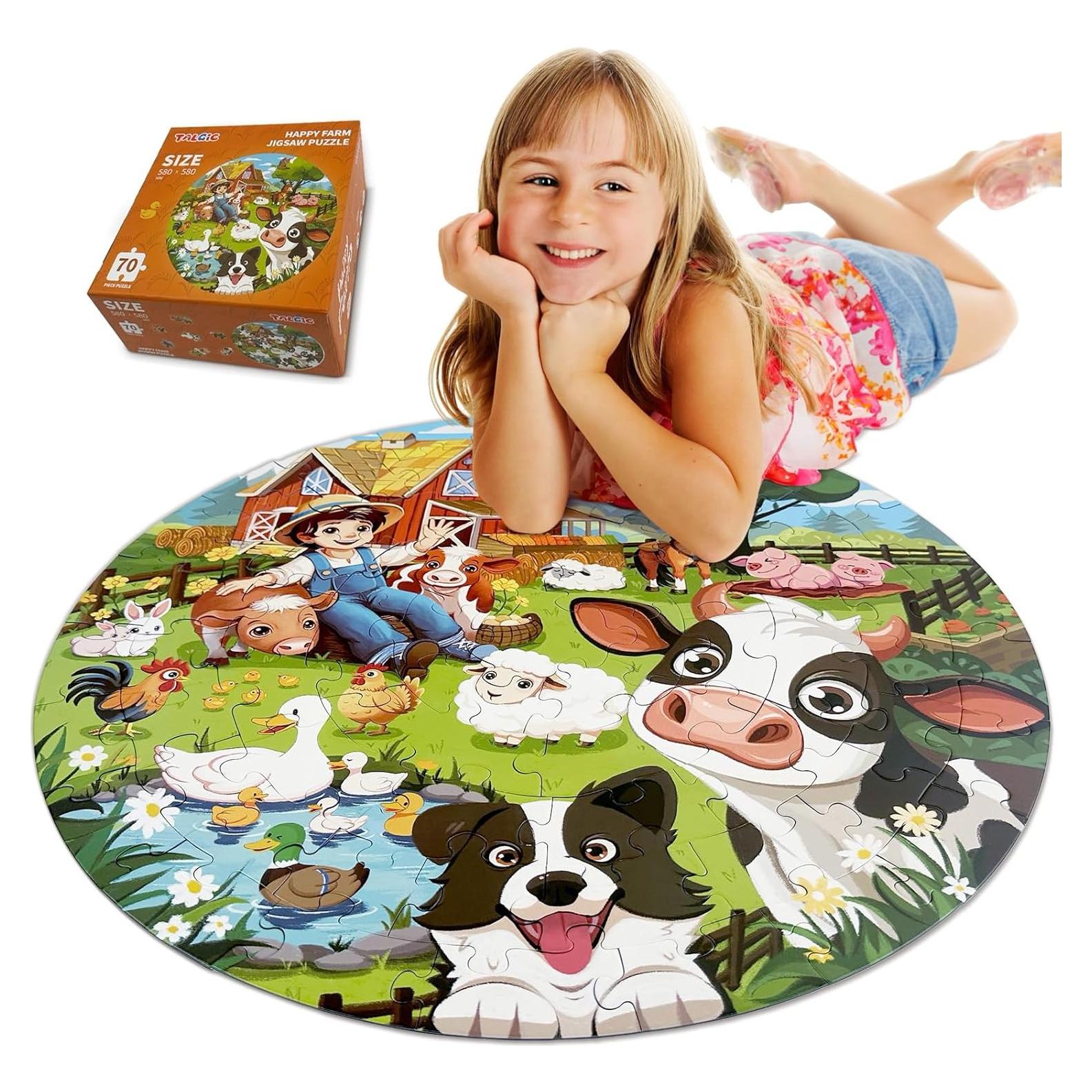 Rompecabezas Educativo Redondo TALGIC Granja 70 Piezas 3-10 Años