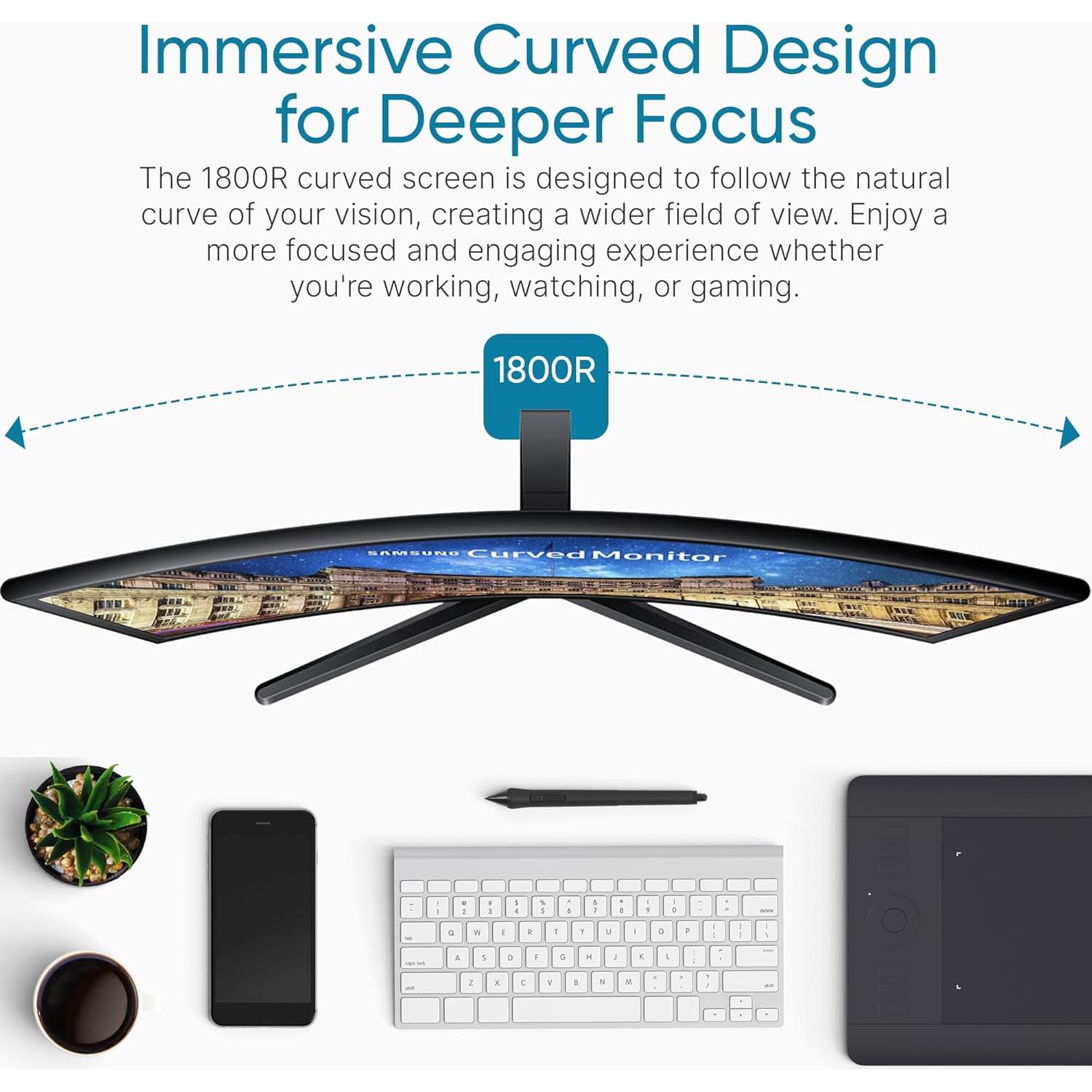 Monitor Curvo Samsung 27" FHD 1920x1080 HDMI VGA VA
