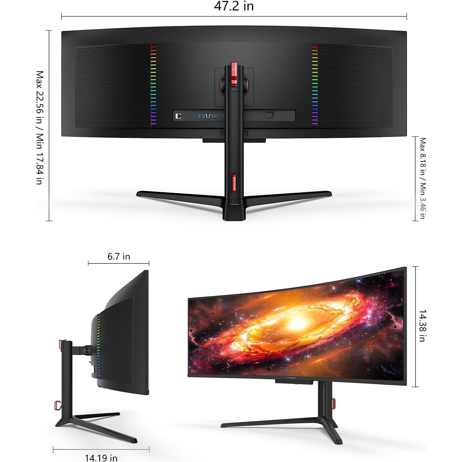 Monitor Curvo INNOCN 49" OLED Ultrawide 5120x1440 144Hz