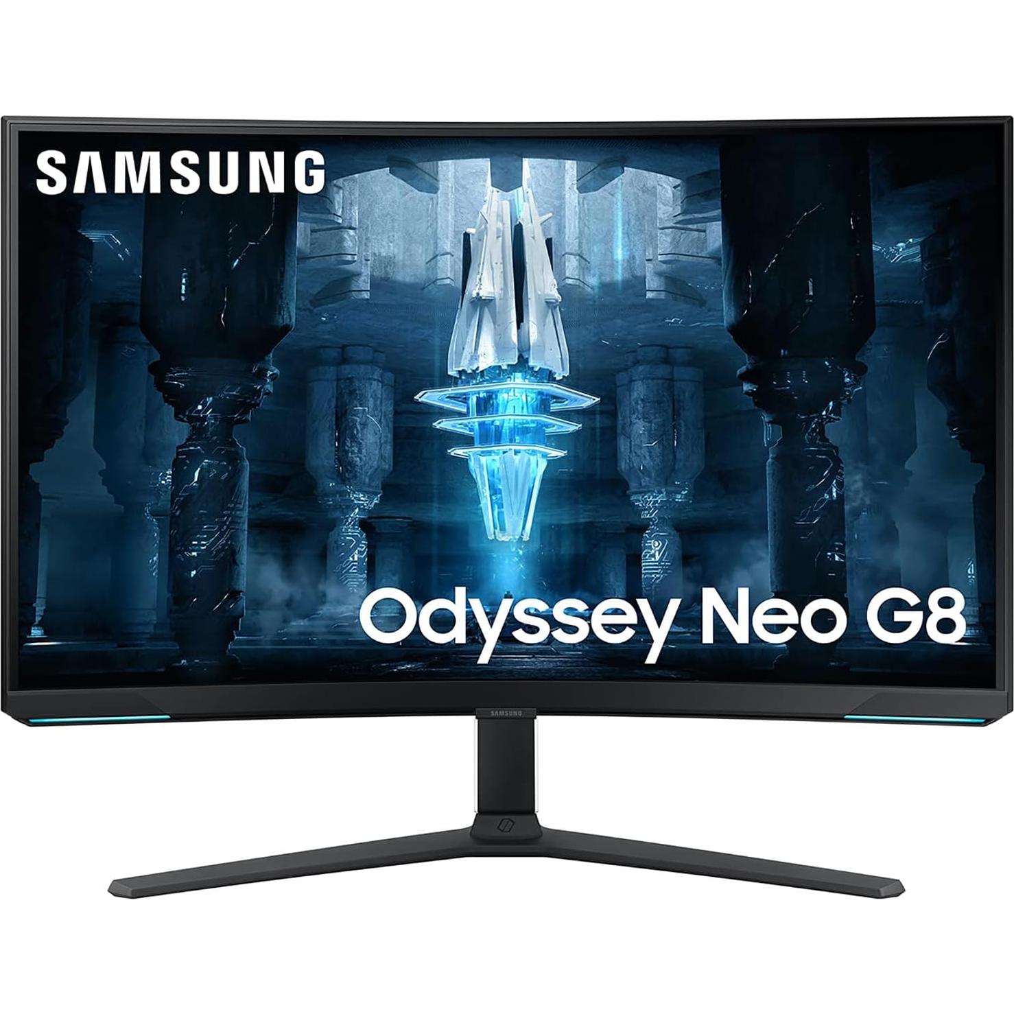 Samsung 32" Odyssey Neo G8 4K UHD 240Hz, Curved Gaming Monitor Bundle with Tech Smart USA Elite Suite 18, 2X 4K HDMI Cable & Deco Gear CPS Exclusive 26 Month Protection Pack (BEACH-CPS-26M1000)