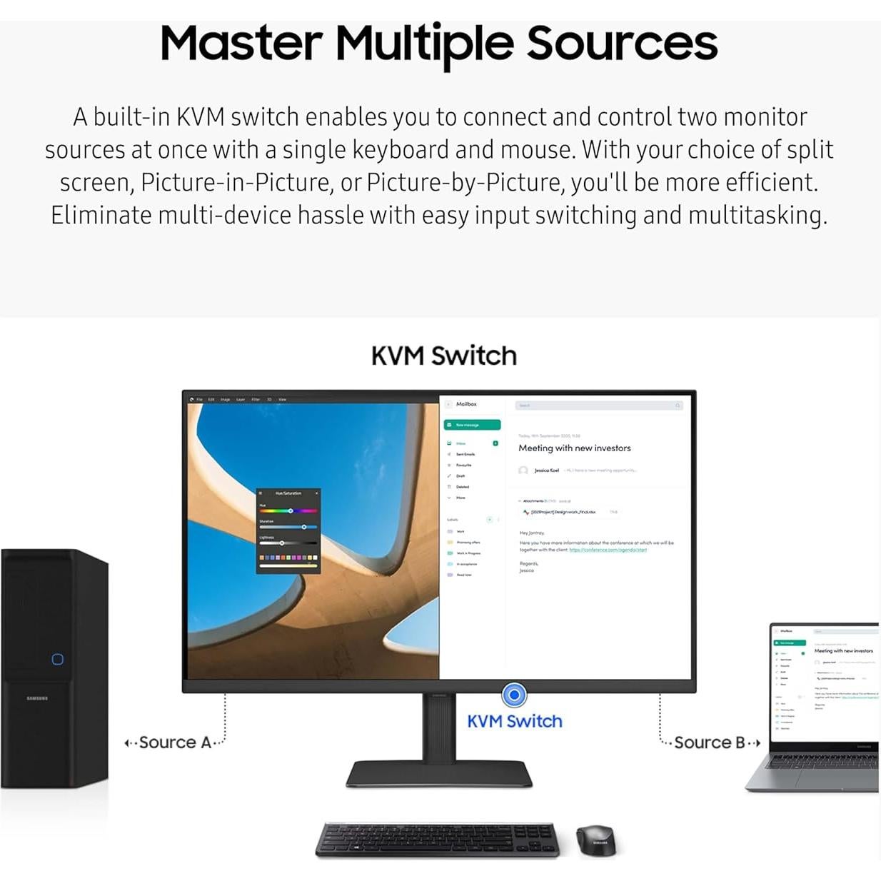 Monitor Samsung 27" ViewFinity S60UD QHD 100Hz USB-C
