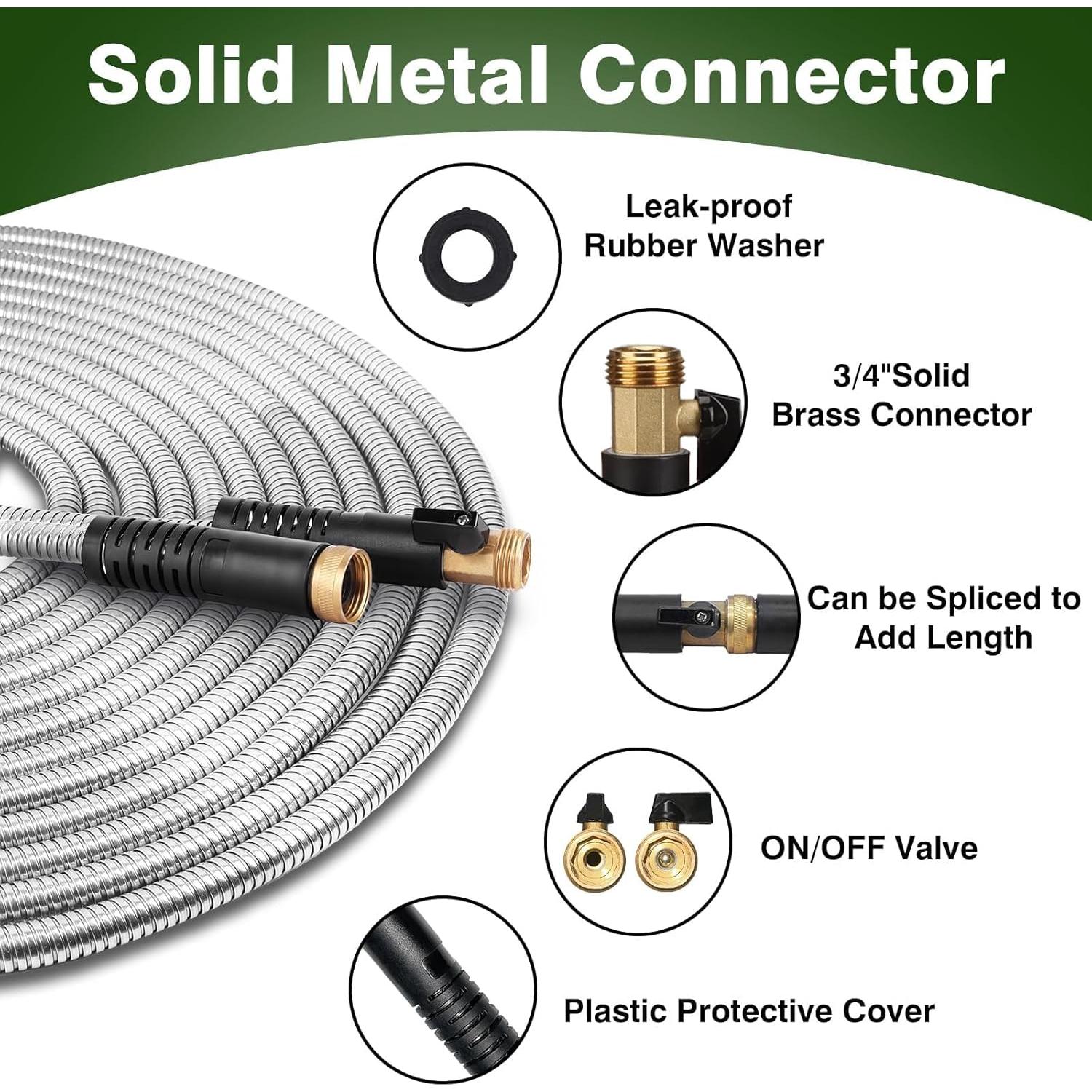 Manguera de Jardín WHOBUY 22,86 m Acero Inoxidable Flexible